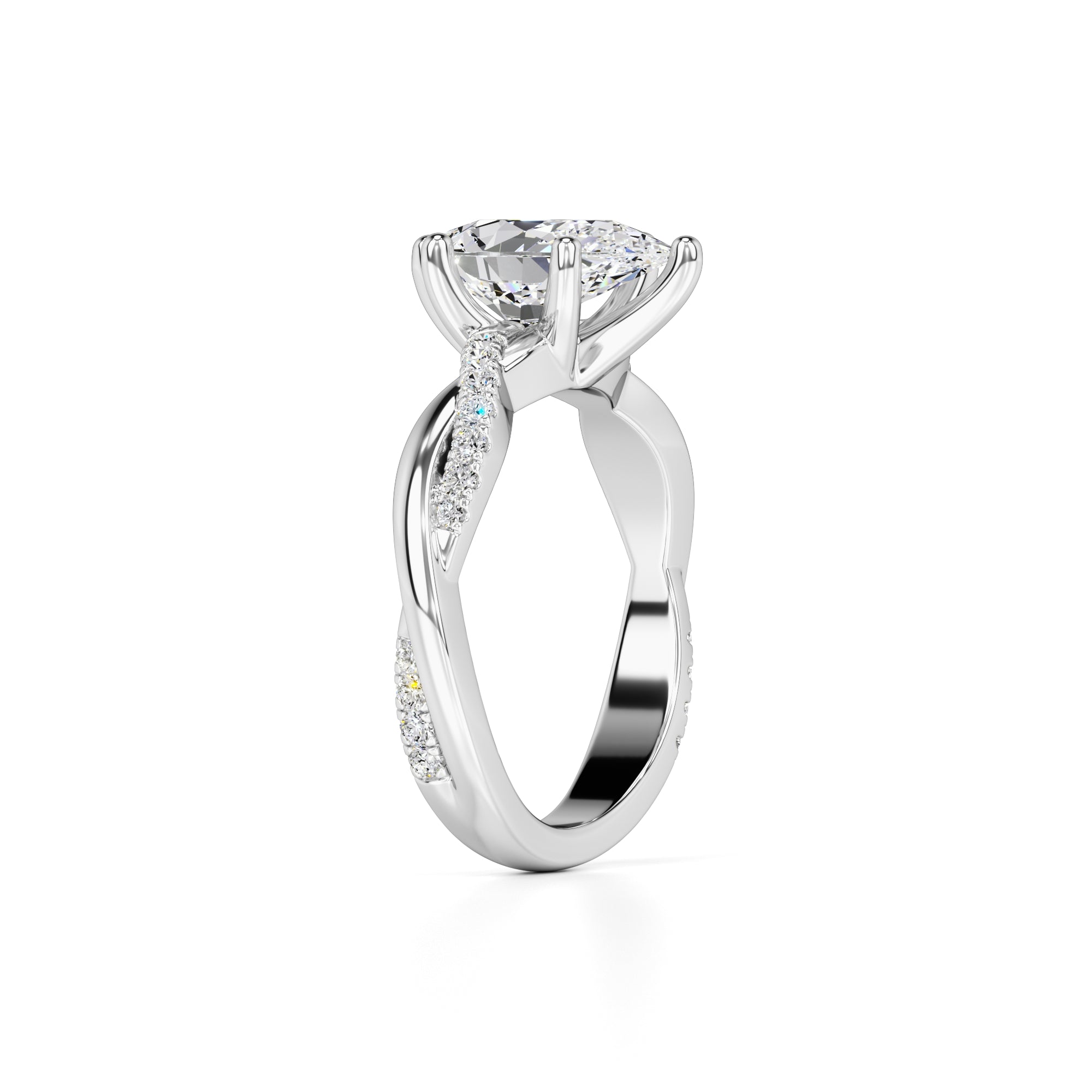 Tansy Lab Grown Diamond Ring | White Gold | 3