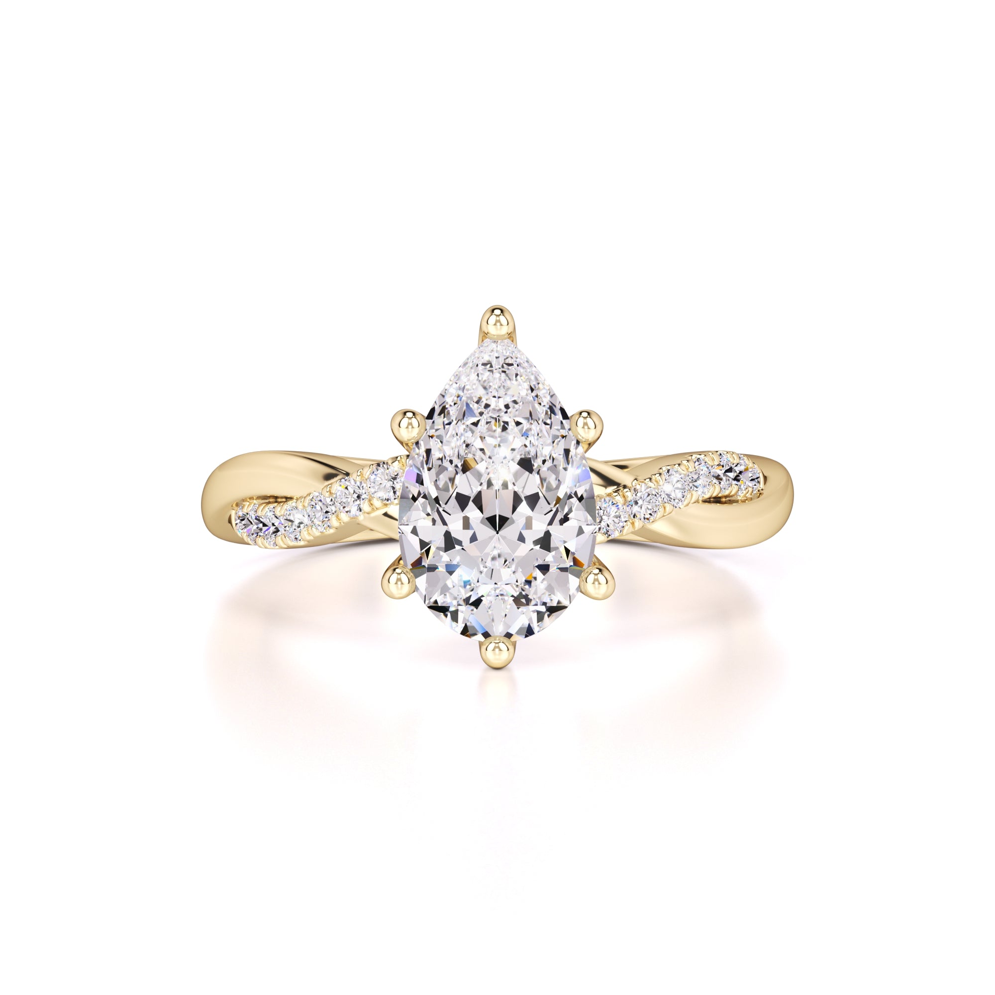 Tansy Moissanite & Lab Grown Diamond Ring | Yellow Gold | 1