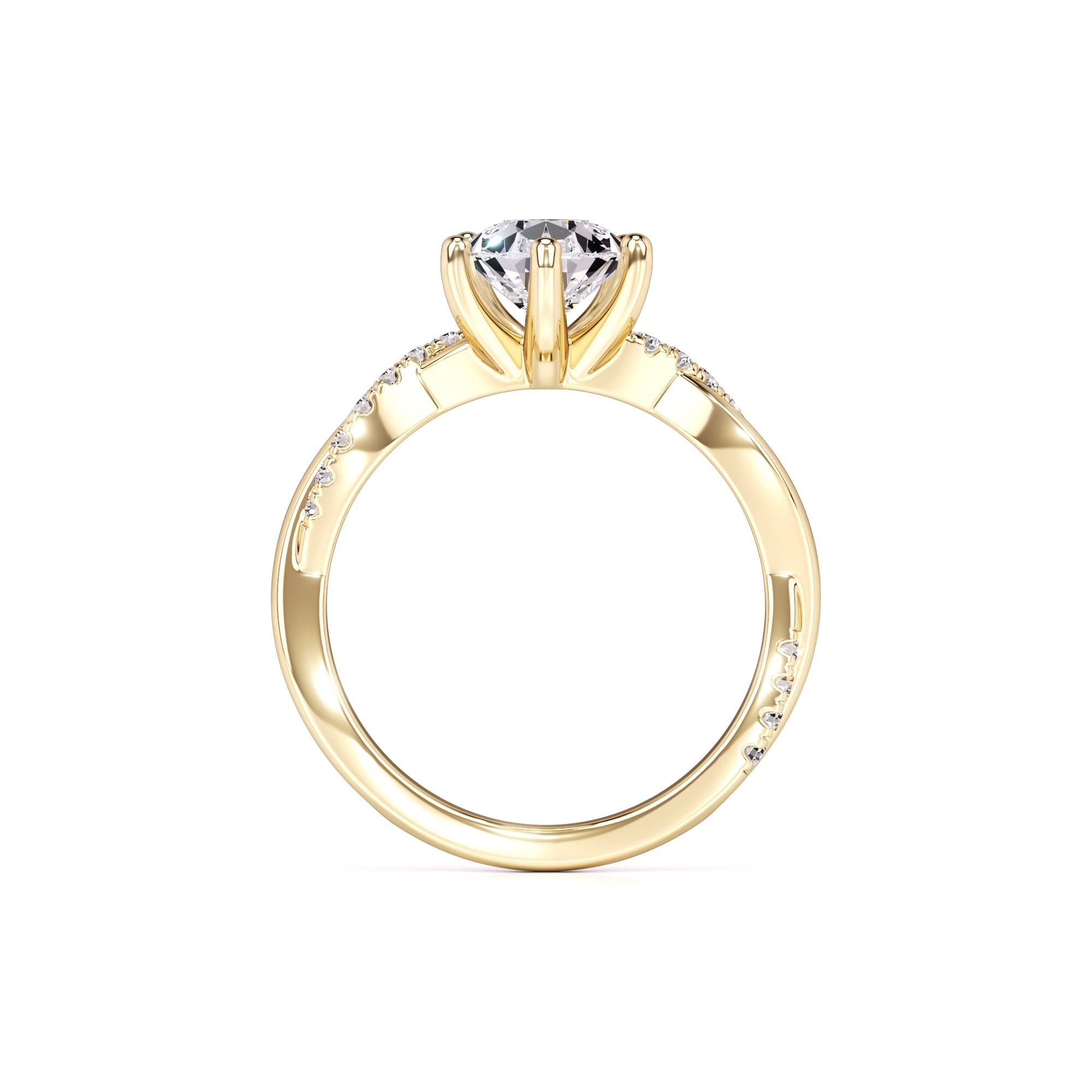 Tansy Moissanite & Lab Grown Diamond Ring | Yellow Gold | 4