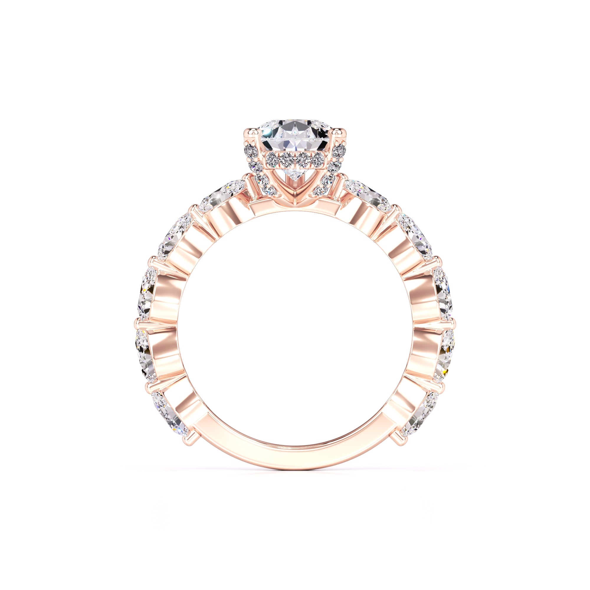 Bella Moissanite & Lab Grown Diamond Ring | Rose Gold | 4