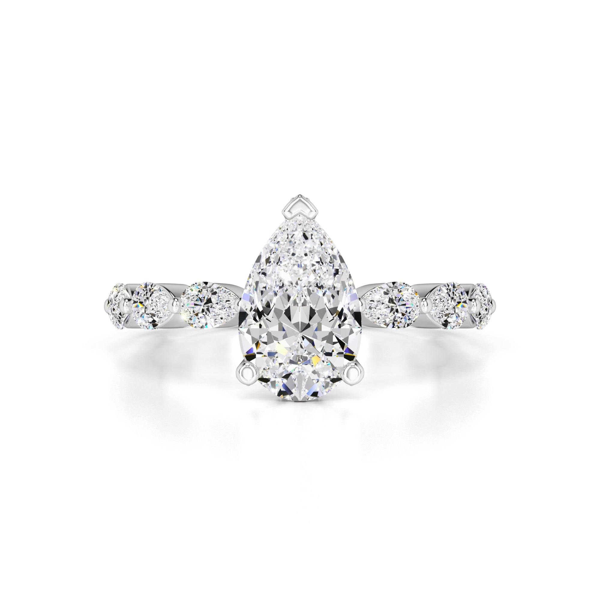 Bella Moissanite & Lab Grown Diamond Ring | White Gold | 1