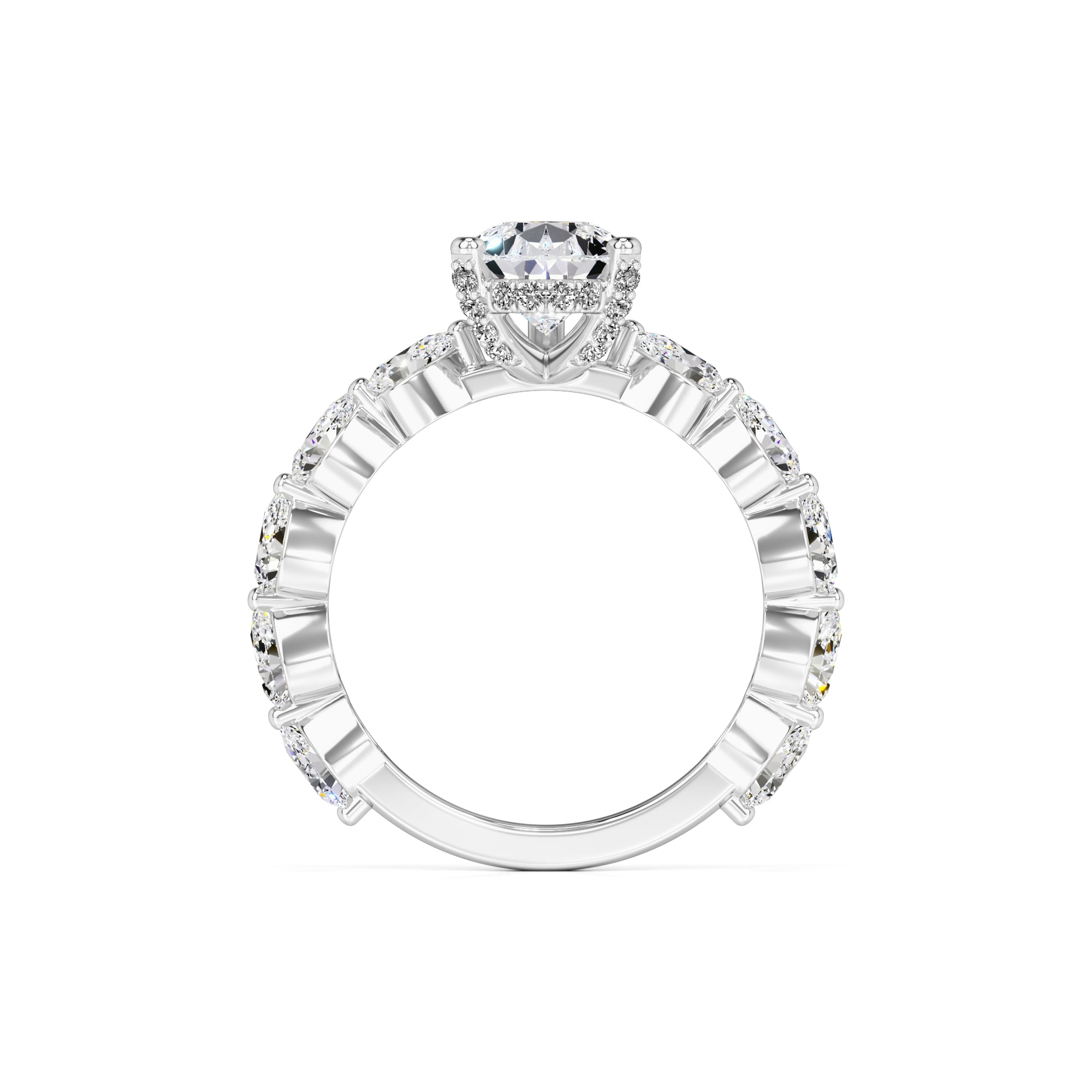Bella Moissanite & Lab Grown Diamond Ring | White Gold | 4
