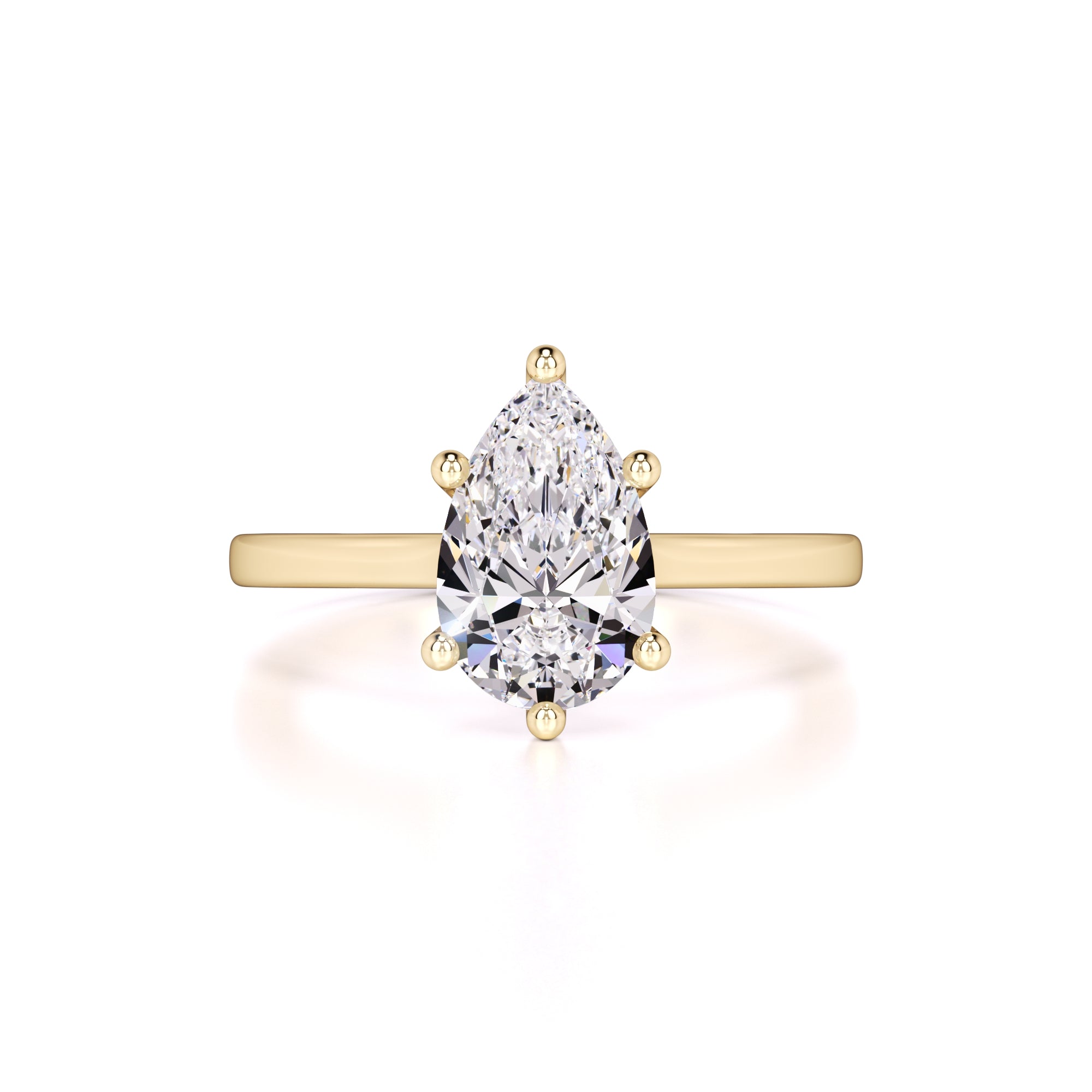 Cardi Moissanite & Lab Grown Diamond Ring | Yellow Gold | 1