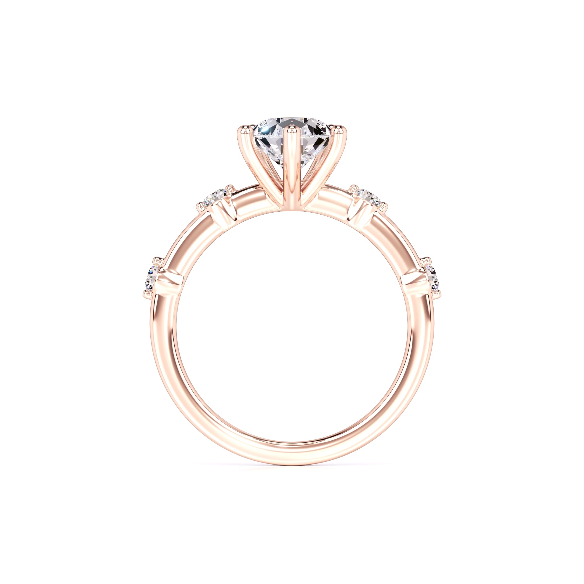 Paloma Moissanite & Lab Grown Diamond Ring | Rose Gold | 4