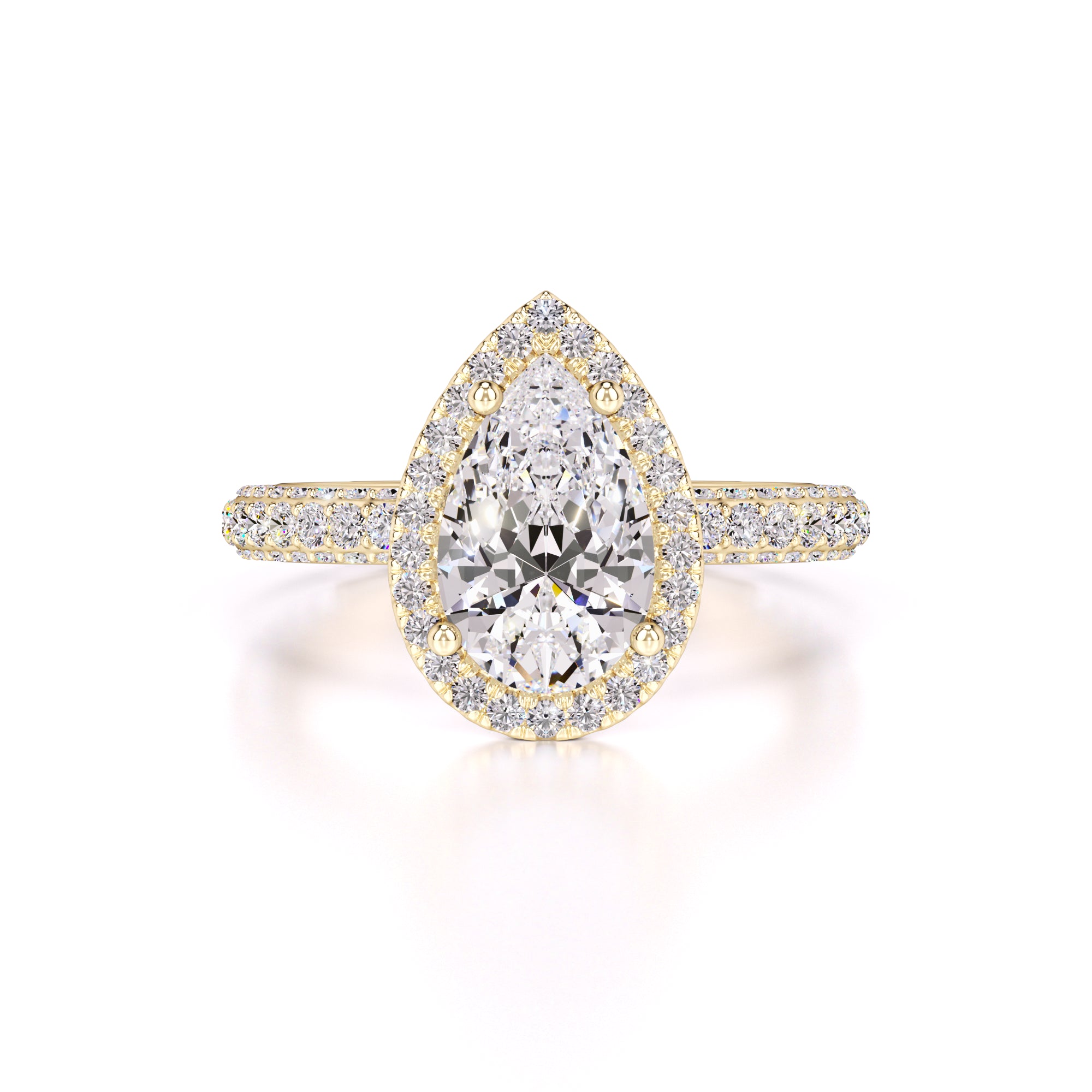 Mackenzie Moissanite & Lab Grown Diamond Ring | Yellow Gold | 1