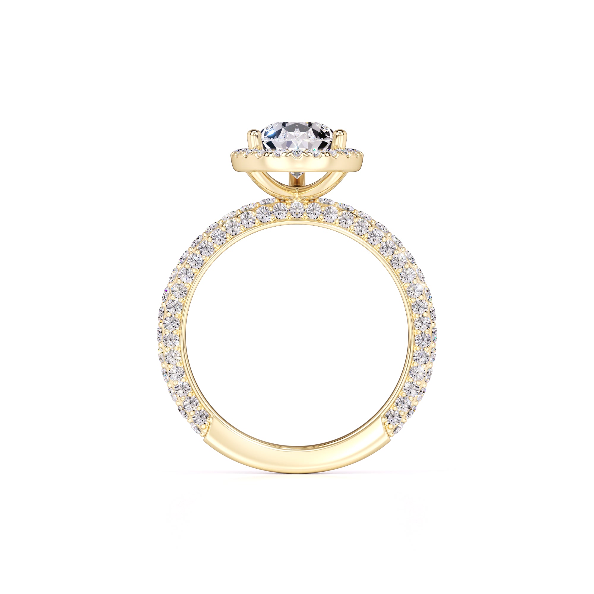 Mackenzie Moissanite & Lab Grown Diamond Ring | Yellow Gold | 4