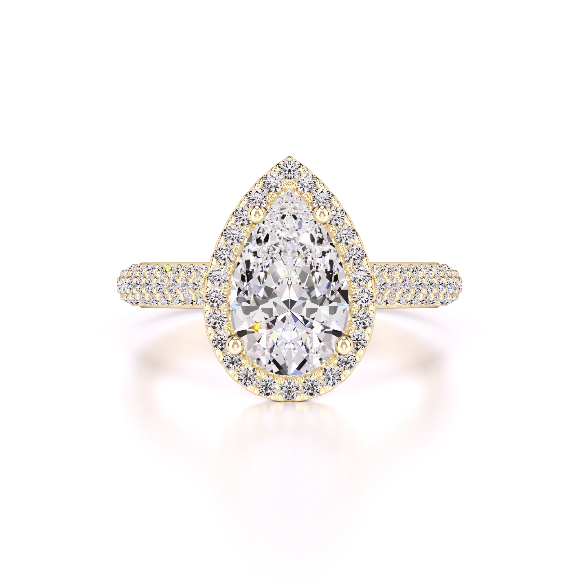 Megan Moissanite & Lab Grown Diamond Ring | Yellow Gold | 1