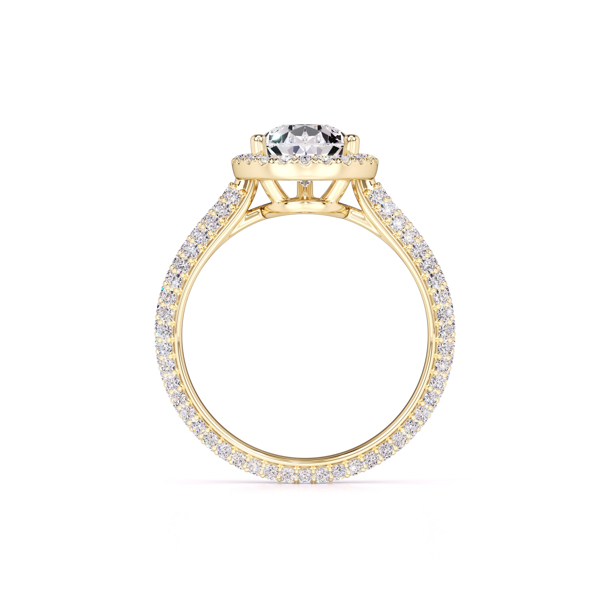 Megan Moissanite & Lab Grown Diamond Ring | Yellow Gold | 4