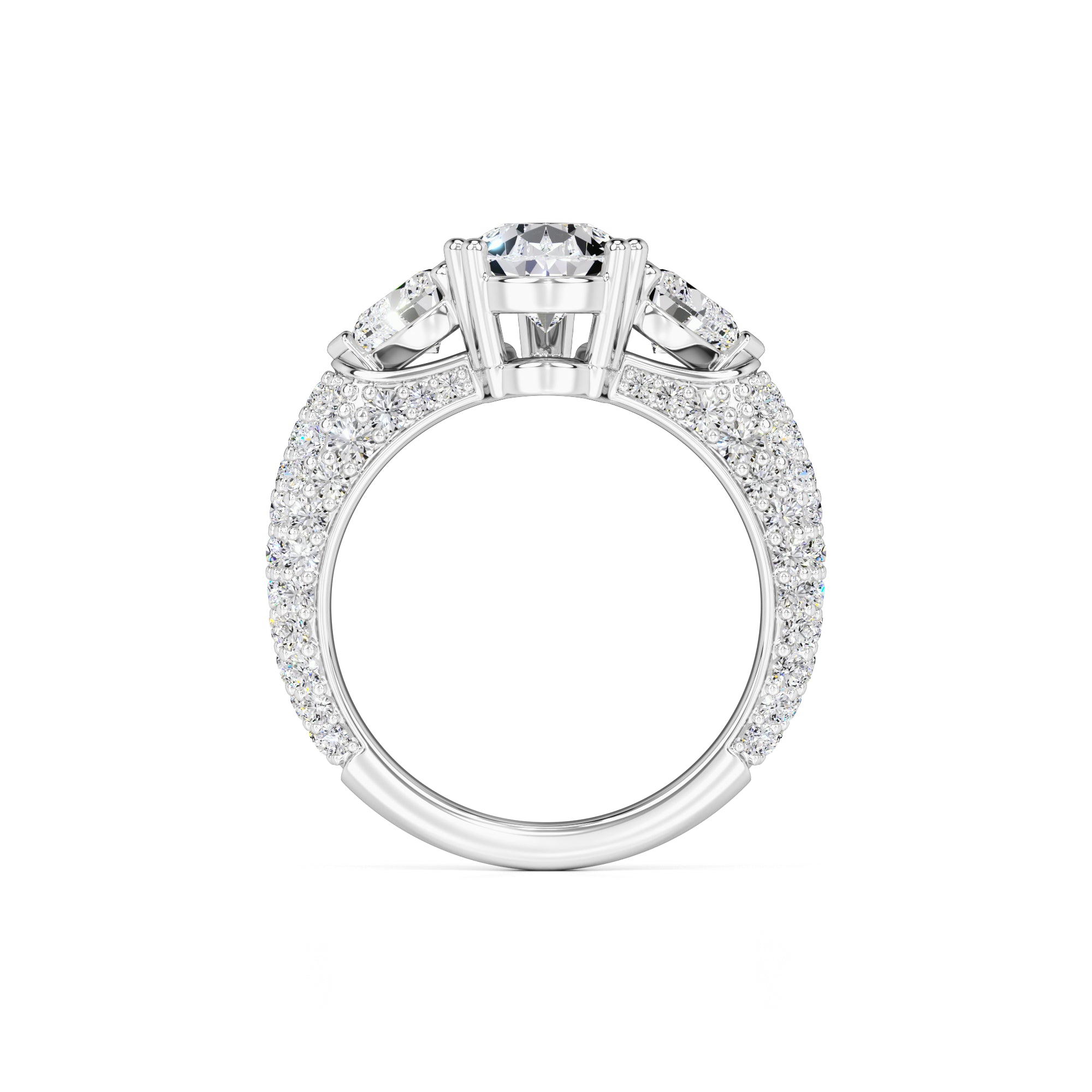 Summer Moissanite & Lab Grown Diamond Ring | White Gold | 4