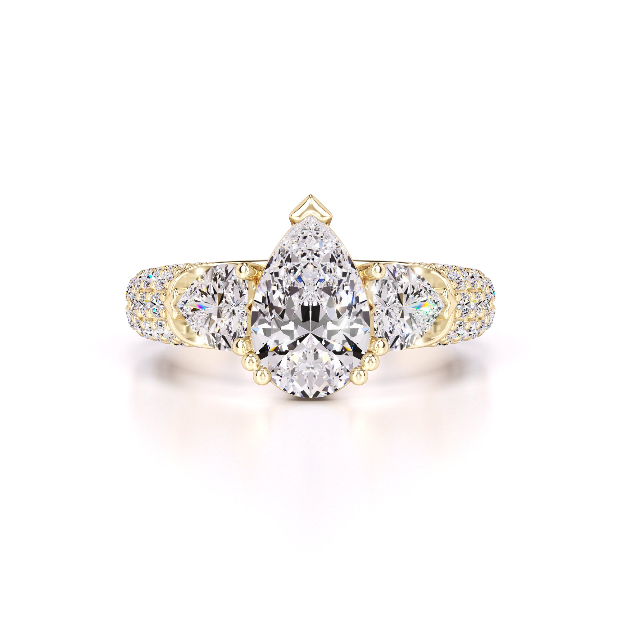 Summer Moissanite & Lab Grown Diamond Ring | Yellow Gold | 1