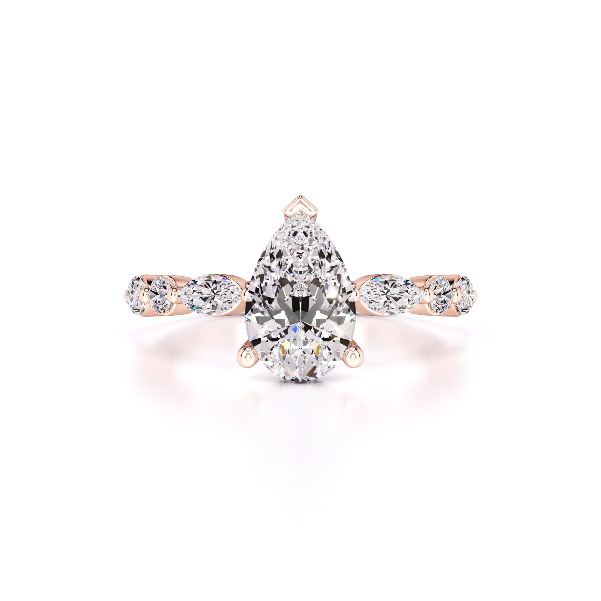 Miley Moissanite & Lab Grown Diamond Ring | Rose Gold | 1