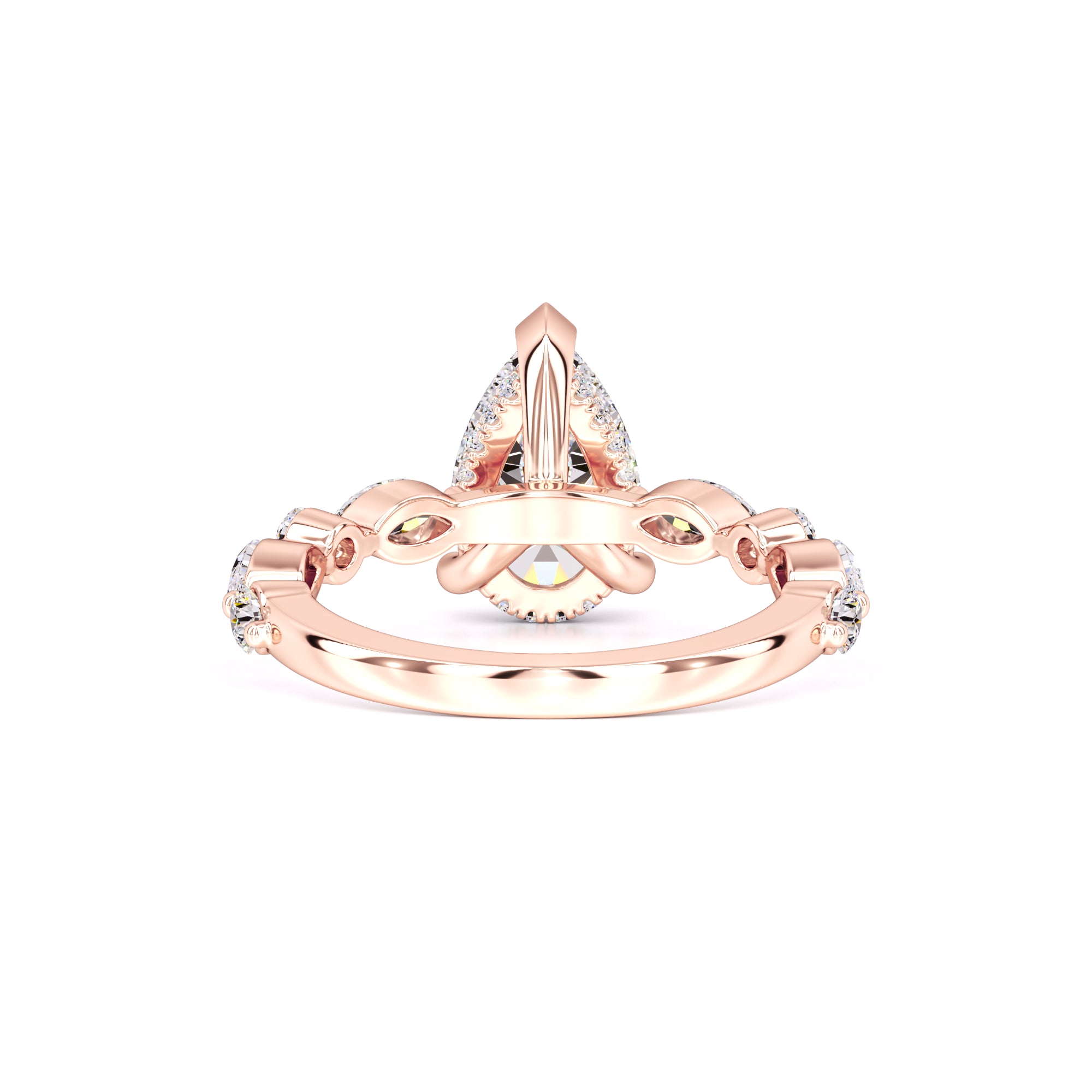 Miley Moissanite & Lab Grown Diamond Ring | Rose Gold | 3