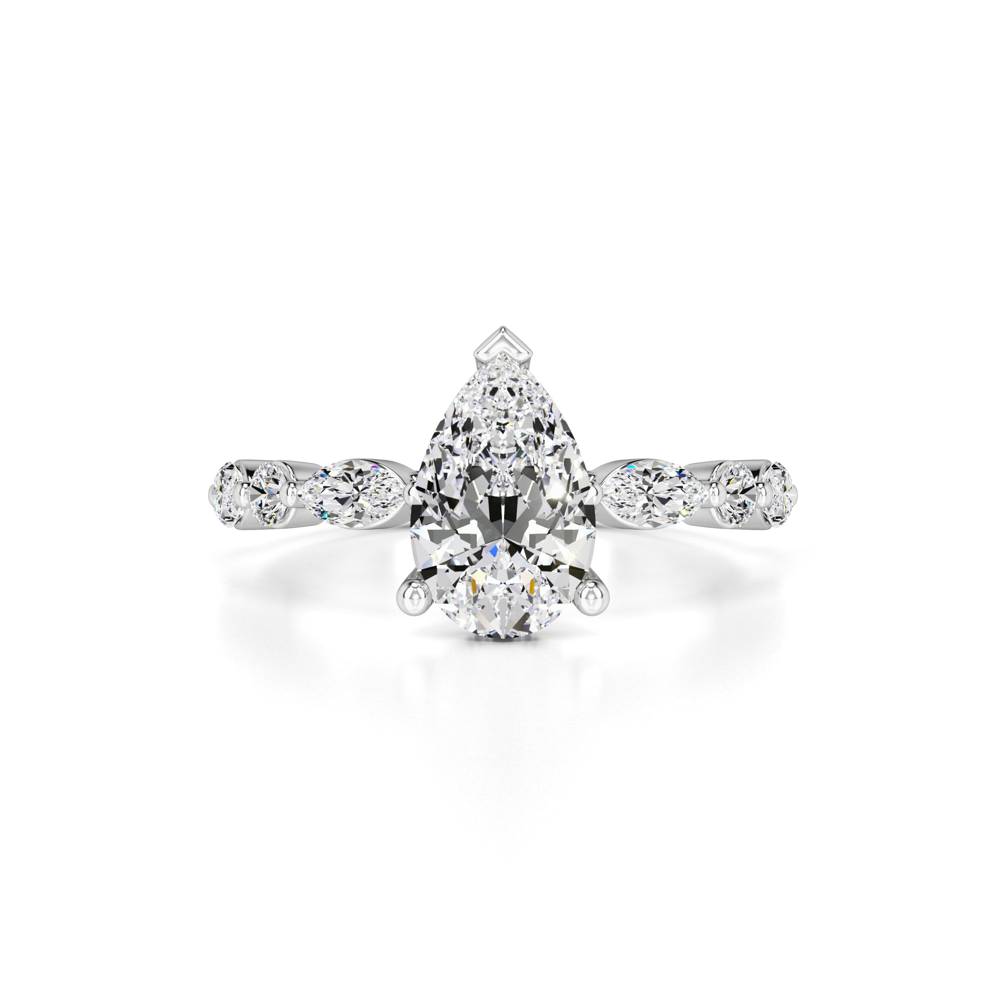 Miley Moissanite & Lab Grown Diamond Ring | White Gold | 1