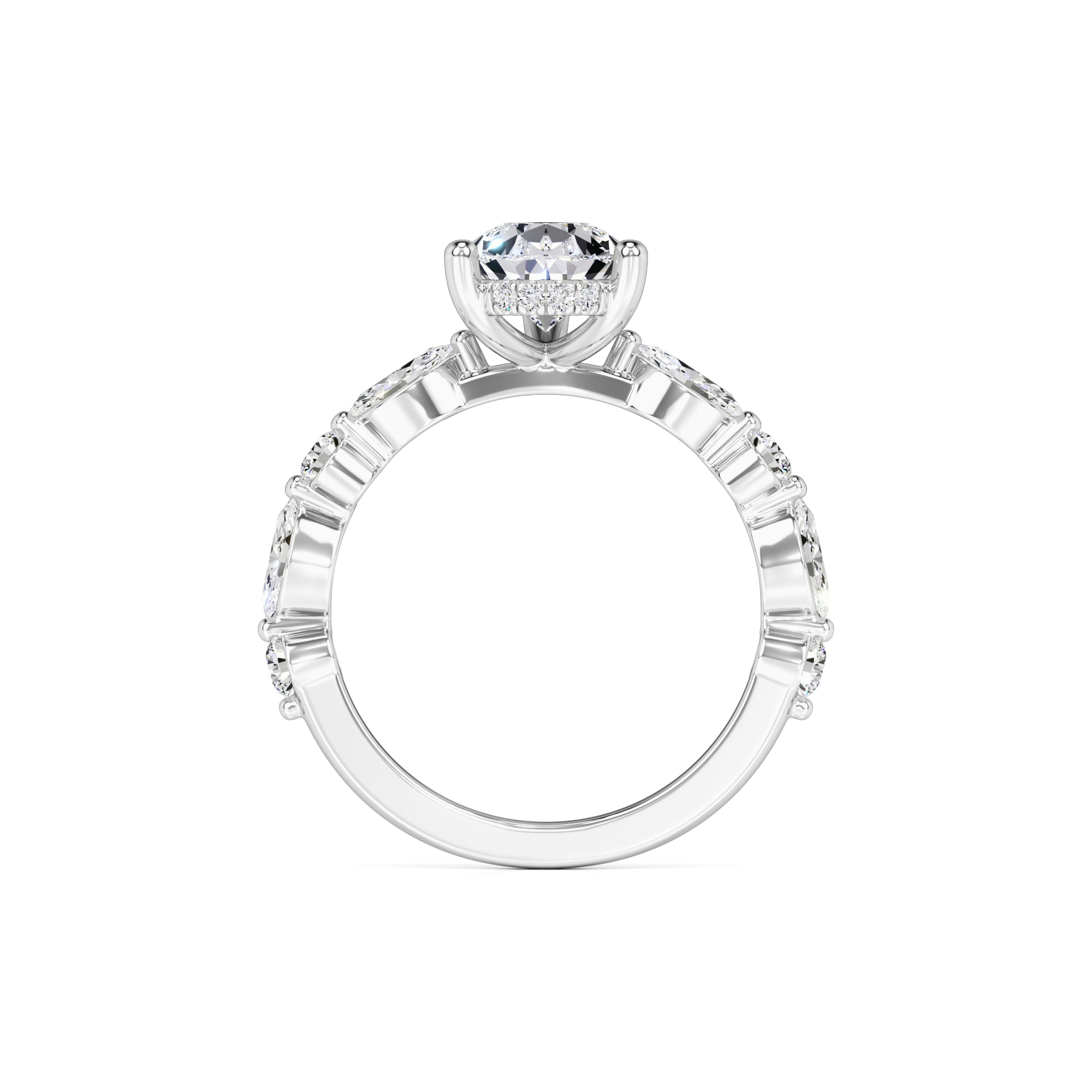 Miley Moissanite & Lab Grown Diamond Ring | White Gold | 4