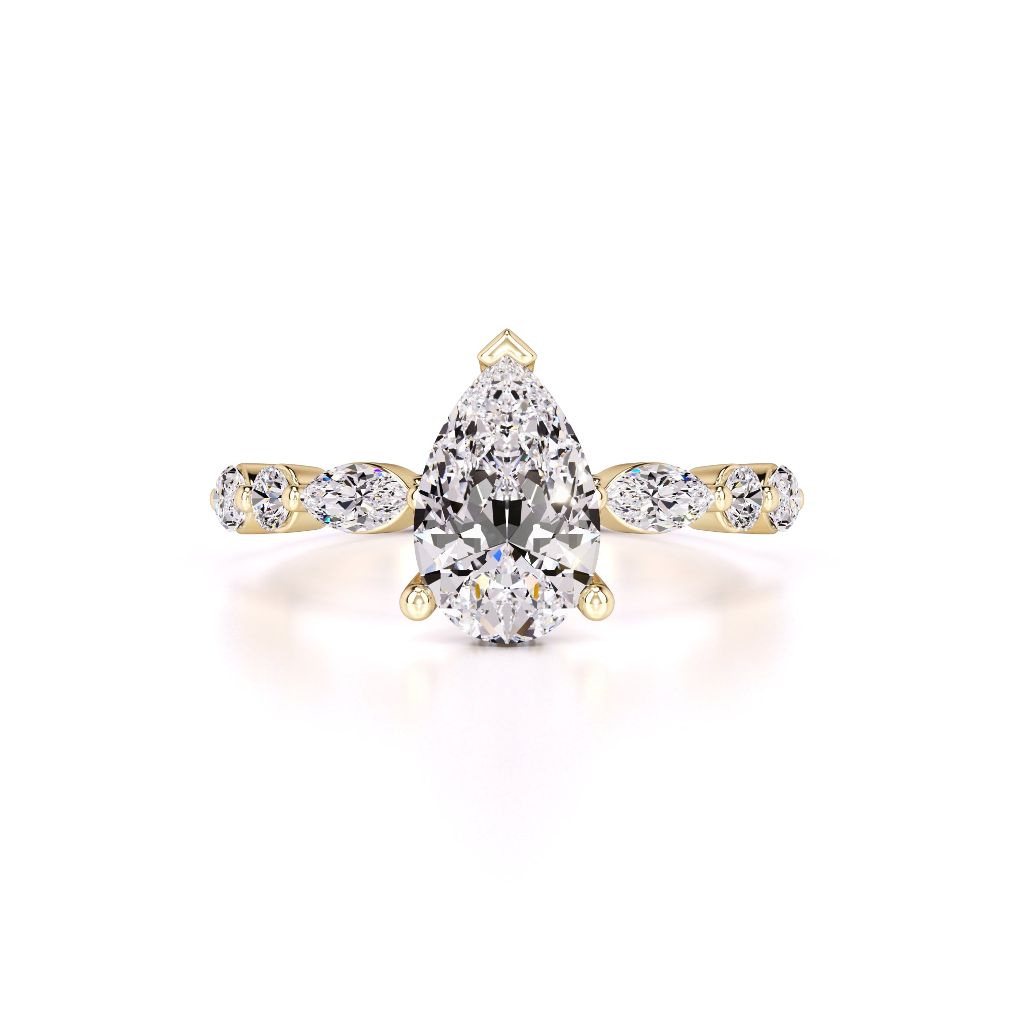Miley Moissanite & Lab Grown Diamond Ring | Yellow Gold | 1
