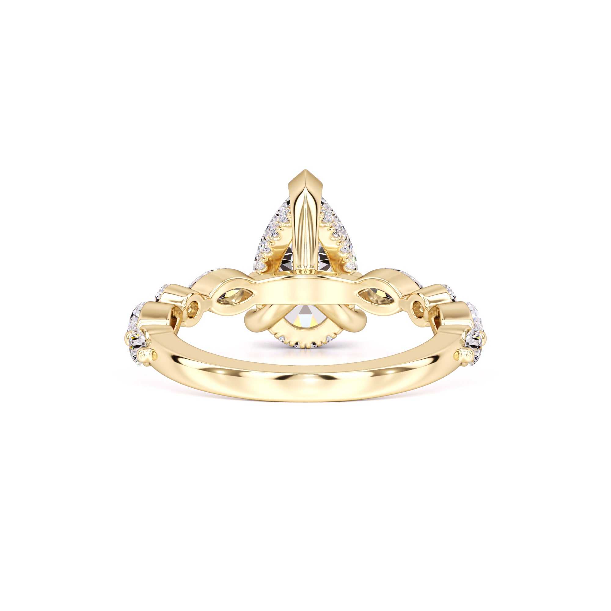 Miley Moissanite & Lab Grown Diamond Ring | Yellow Gold | 3
