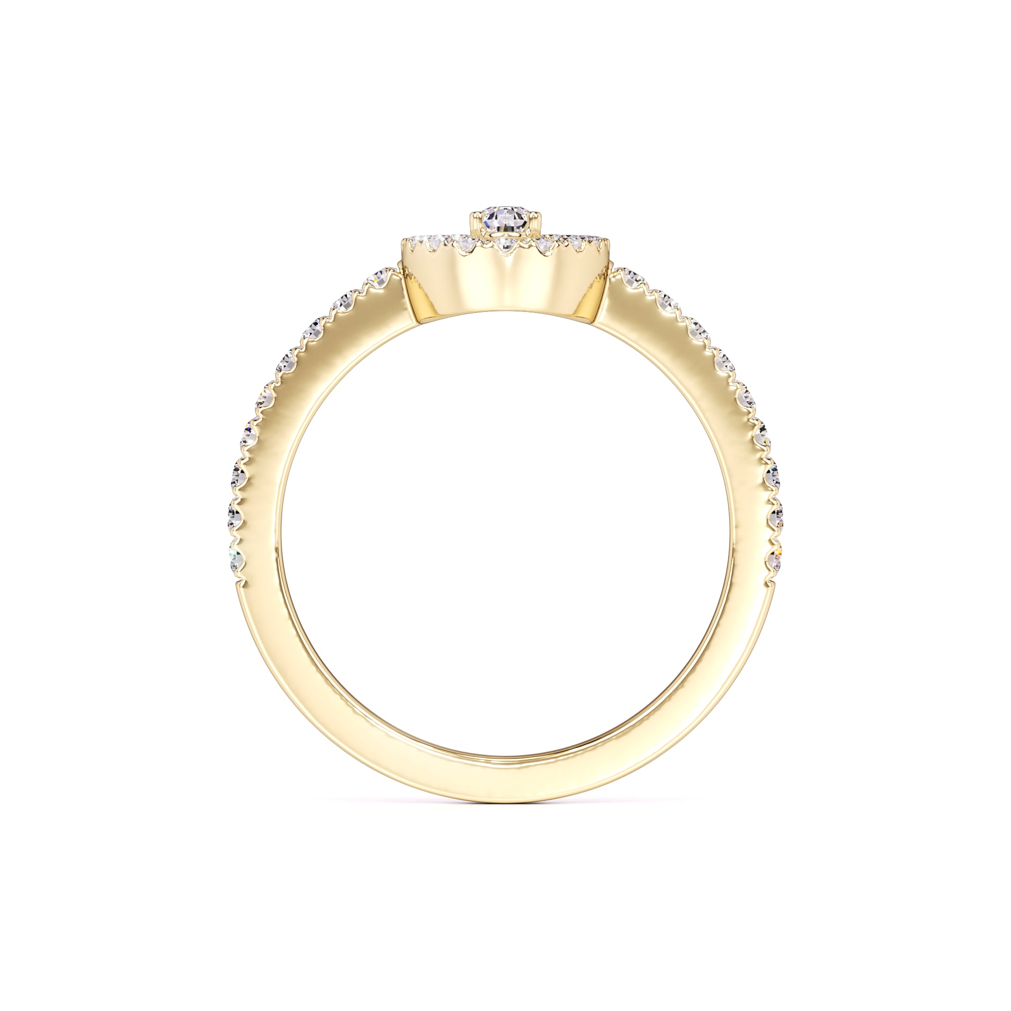 Brittany Moissanite & Lab Grown Diamond Ring | Yellow Gold | 4