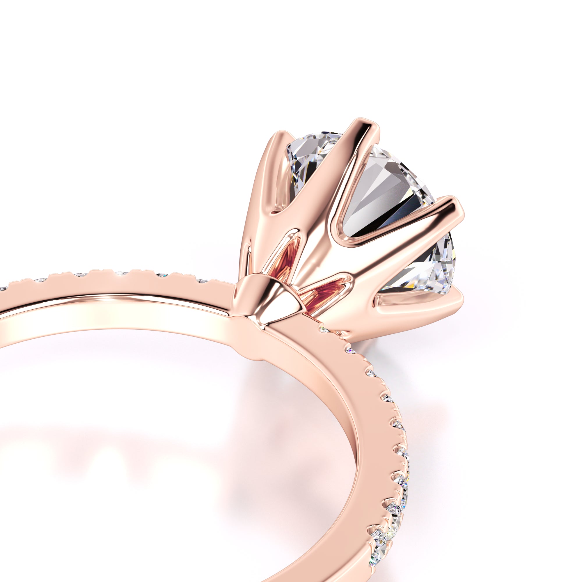 Kiera Moissanite & Lab Grown Diamond Ring | Rose Gold | 2