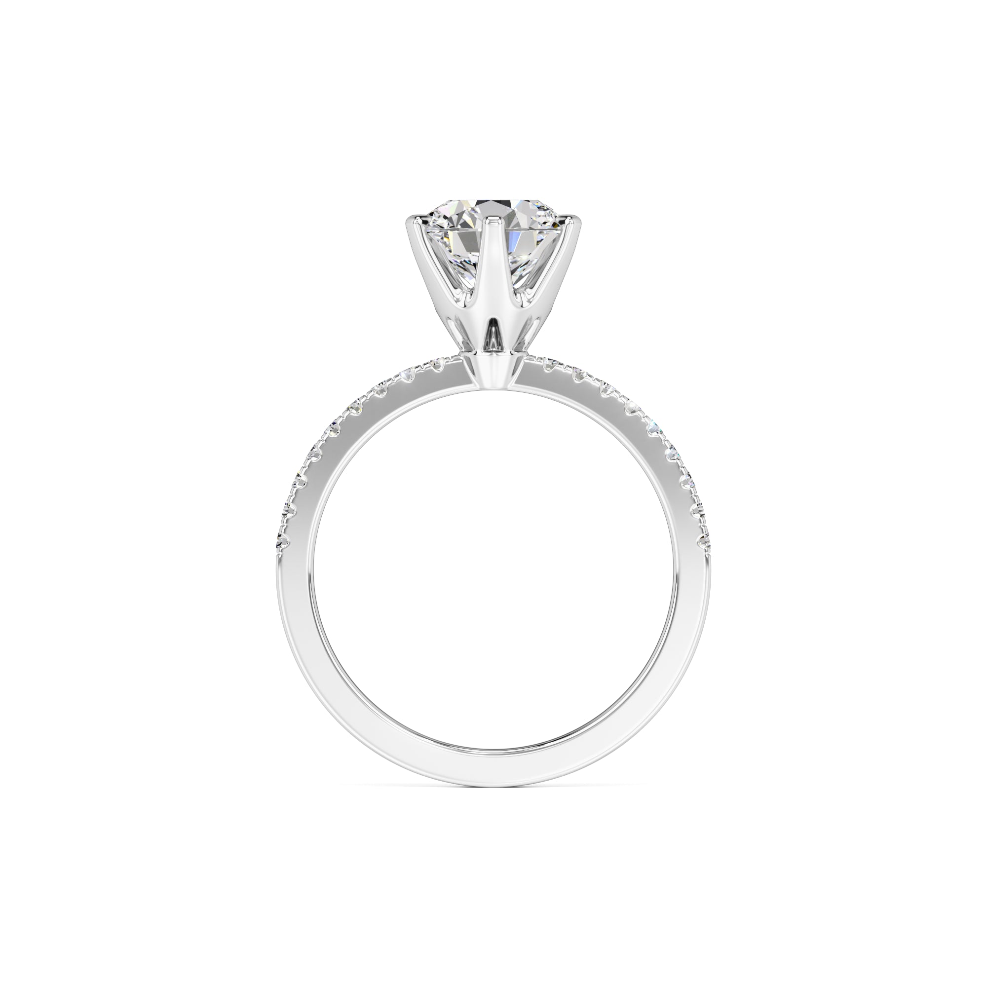 Kiera Moissanite & Lab Grown Diamond Ring | White Gold | 4