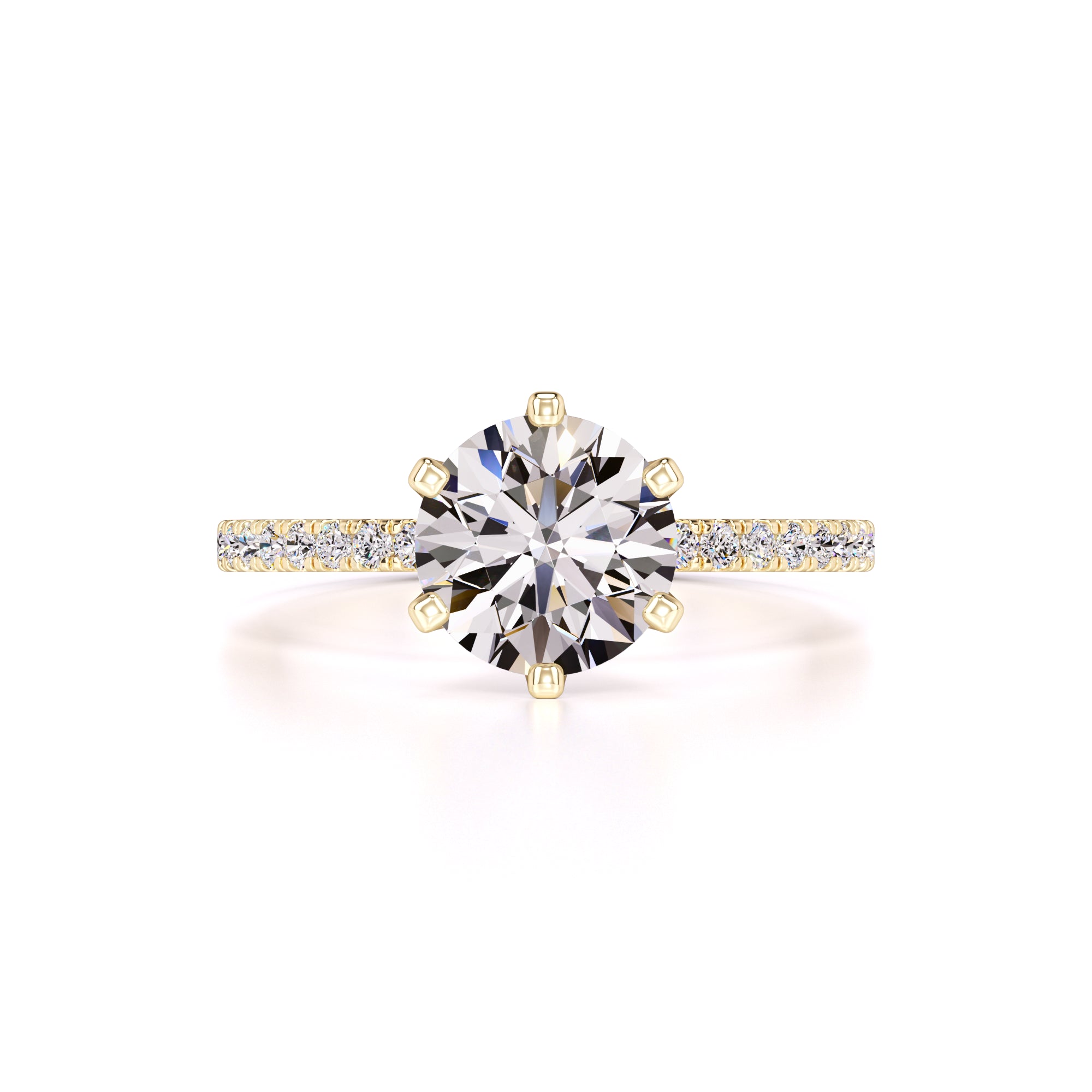 Kiera Moissanite & Lab Grown Diamond Ring | Yellow Gold | 1