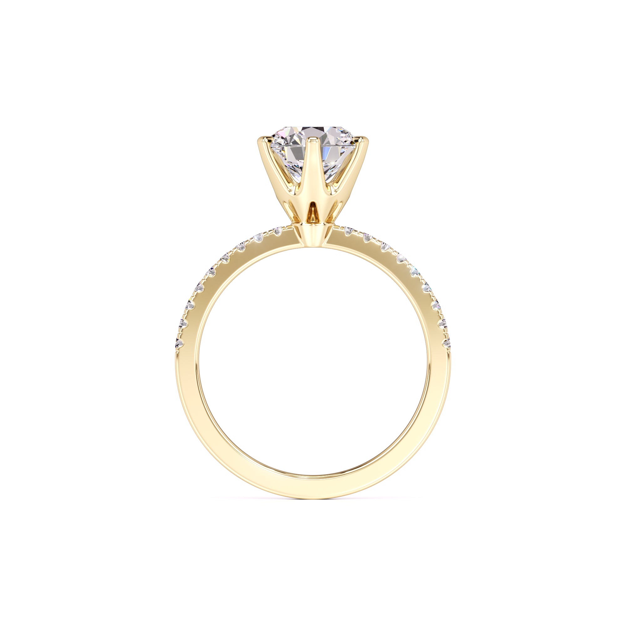 Kiera Moissanite & Lab Grown Diamond Ring | Yellow Gold | 4