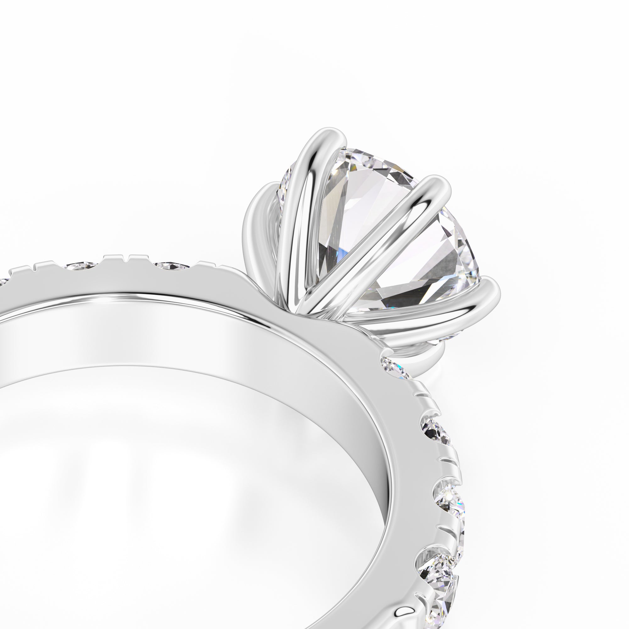 Amelia Moissanite & Lab Grown Diamond Ring | White Gold | 2