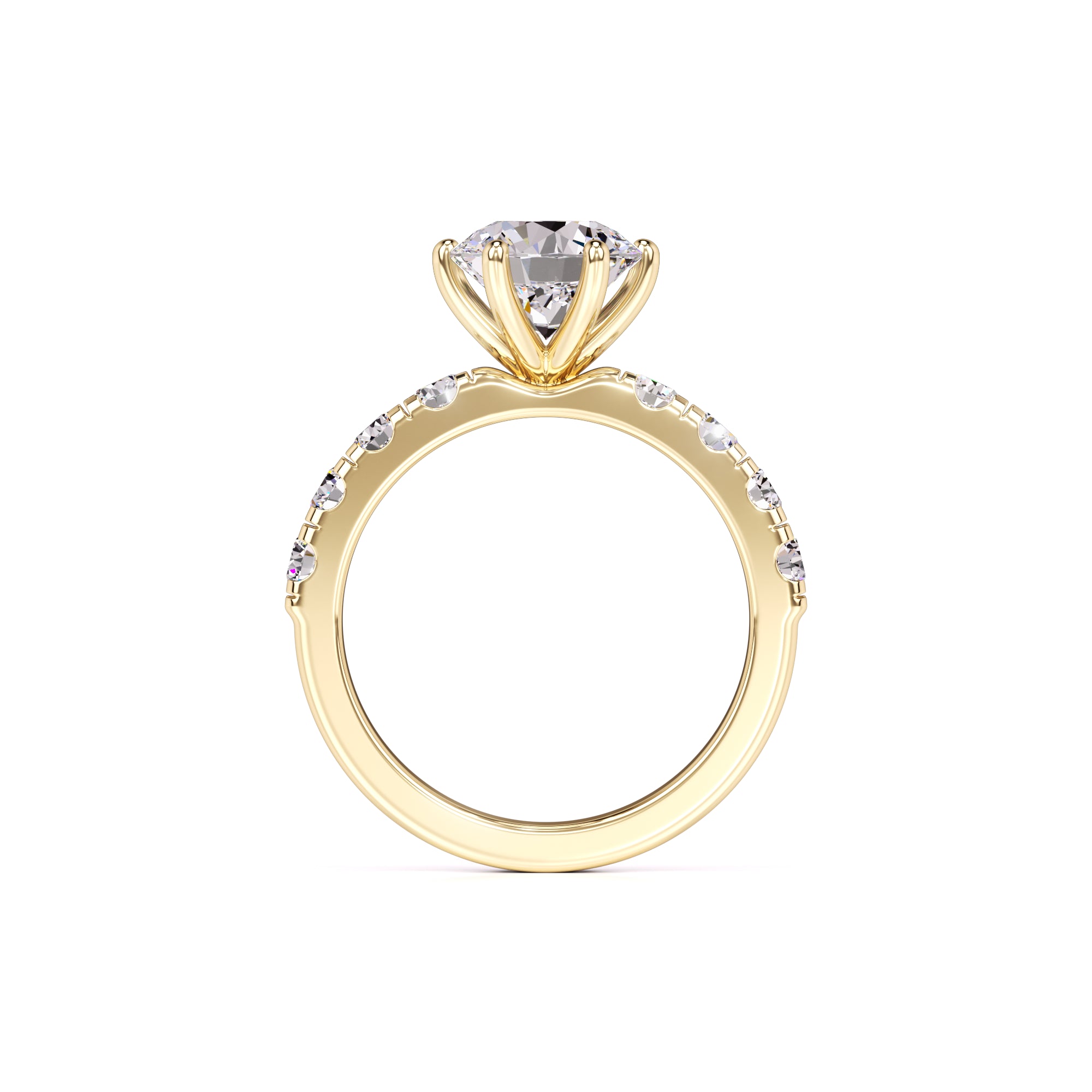 Amelia Moissanite & Lab Grown Diamond Ring | Yellow Gold | 4
