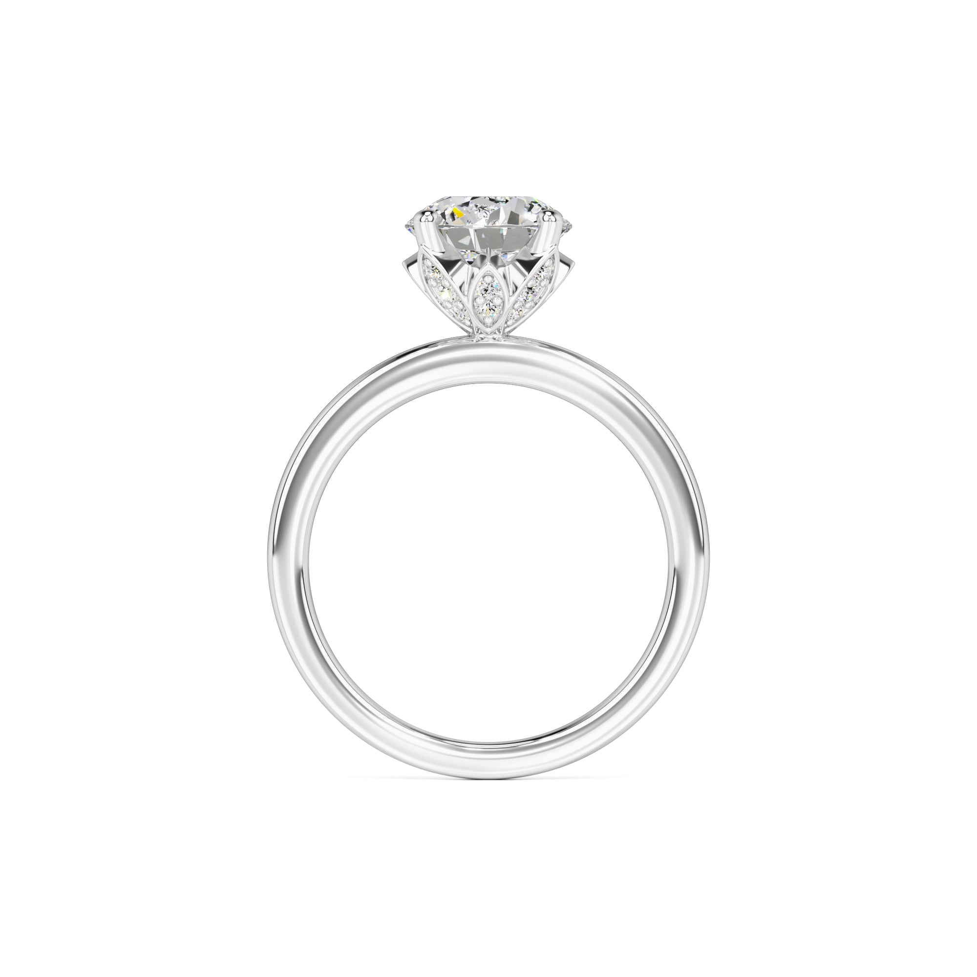 Briana Moissanite & Lab Grown Diamond Ring | White Gold | 4