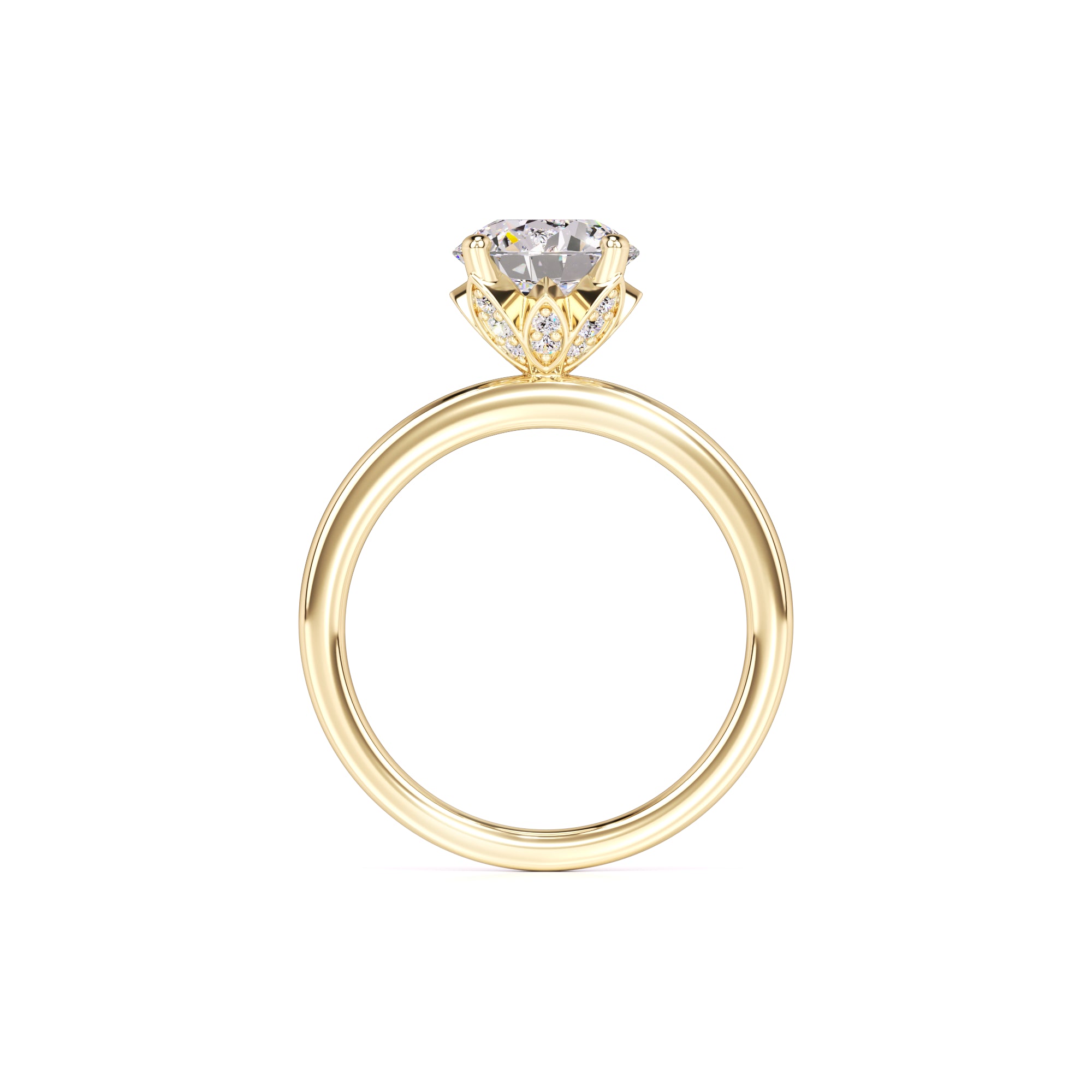 Briana Moissanite & Lab Grown Diamond Ring | Yellow Gold | 4