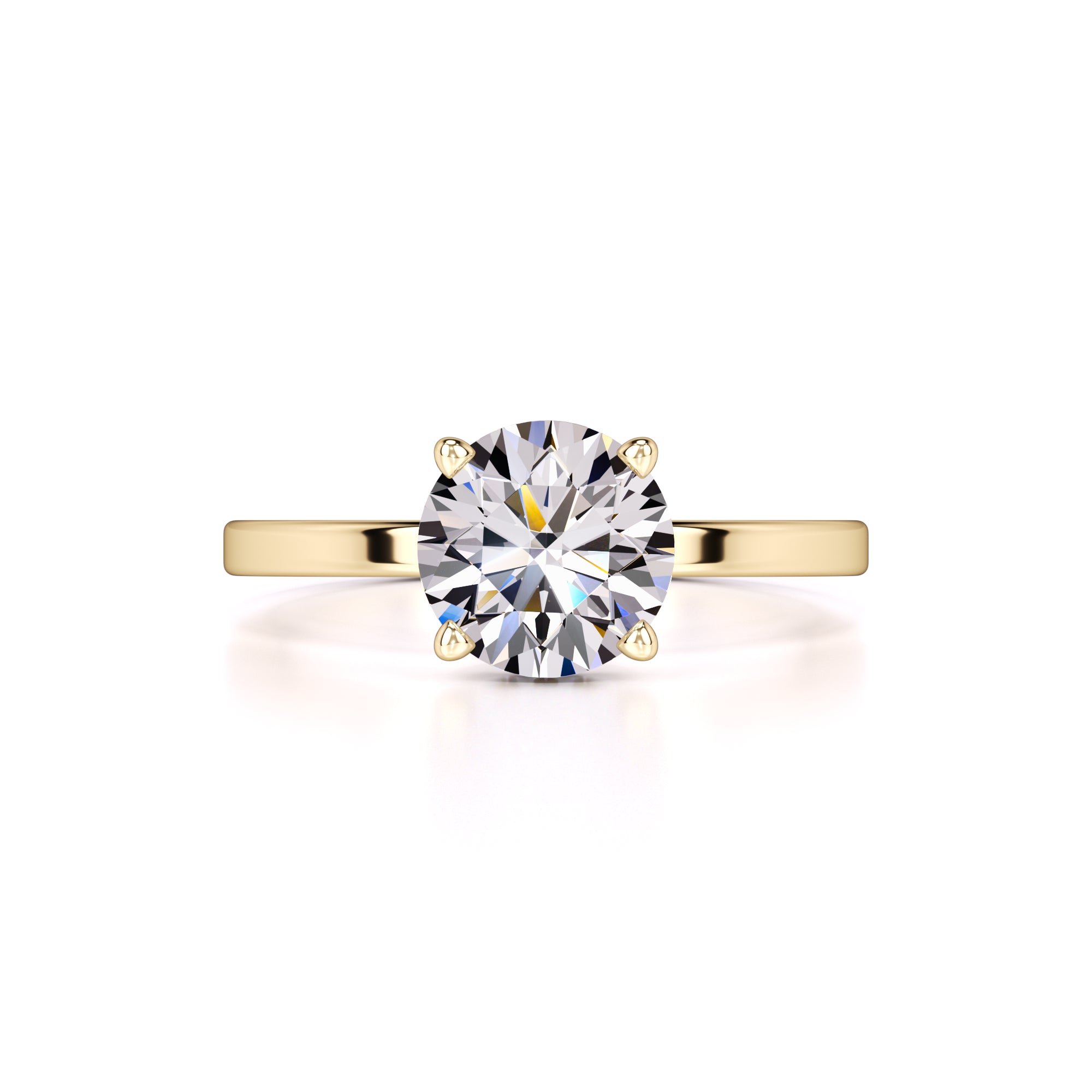 Avery Moissanite & Lab Grown Diamond Ring | Yellow Gold | 1