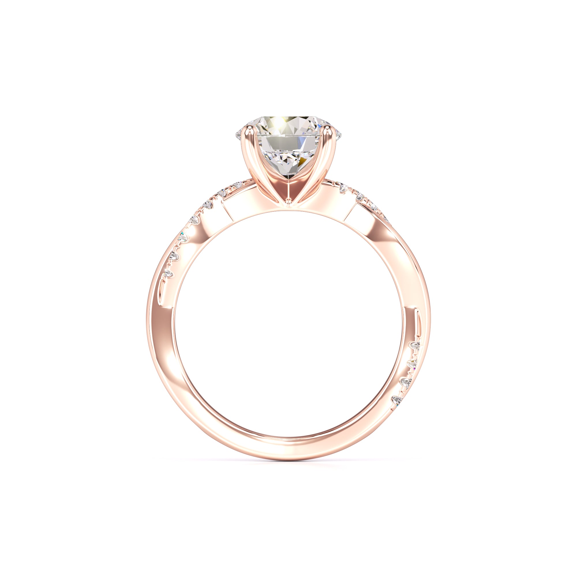 Gia Moissanite & Lab Grown Diamond Ring | Rose Gold | 4