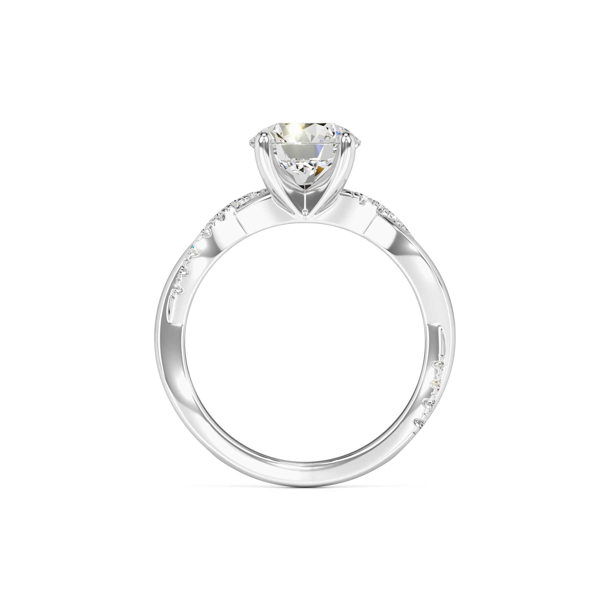 Gia Moissanite & Lab Grown Diamond Ring | White Gold | 4