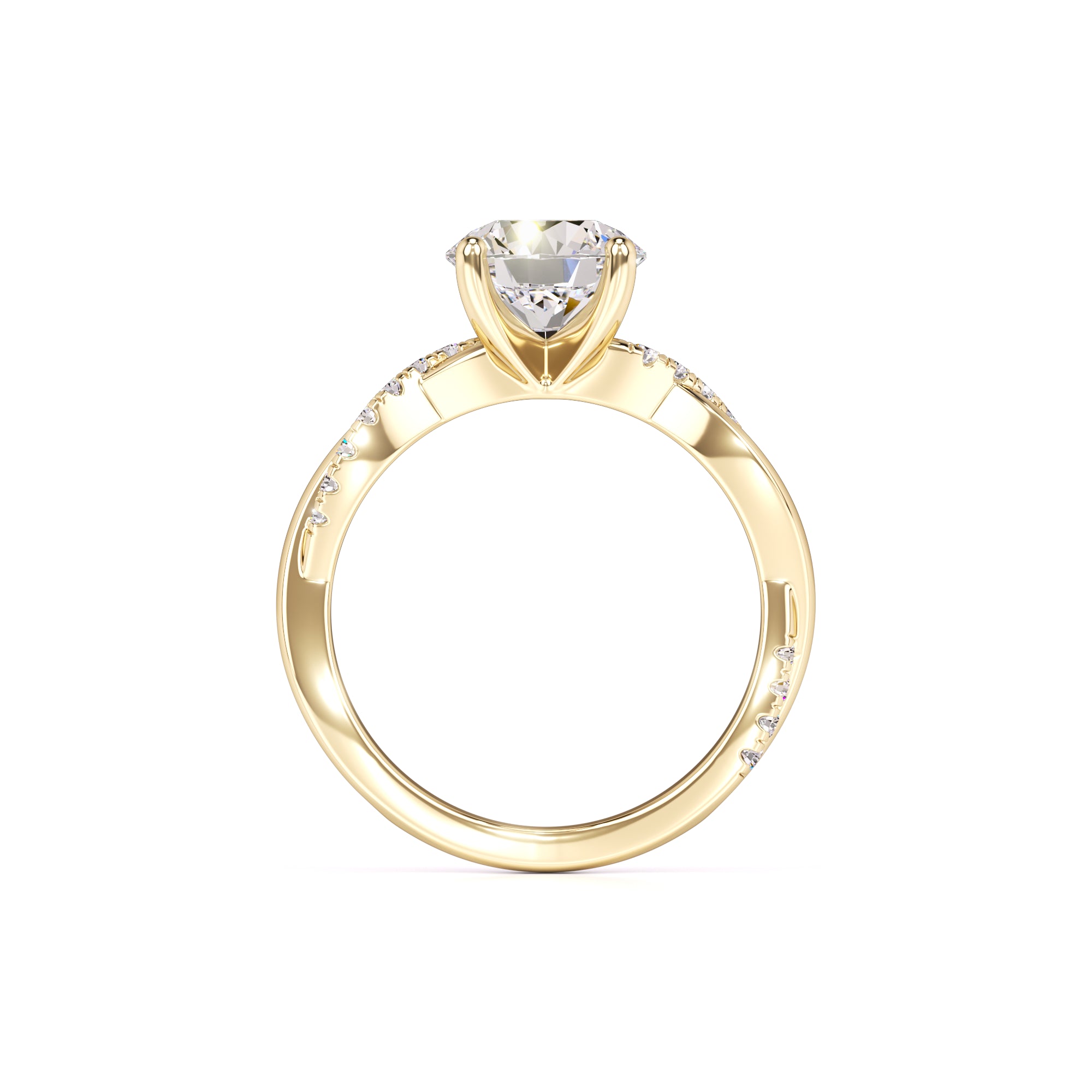 Gia Moissanite & Lab Grown Diamond Ring | Yellow Gold | 4