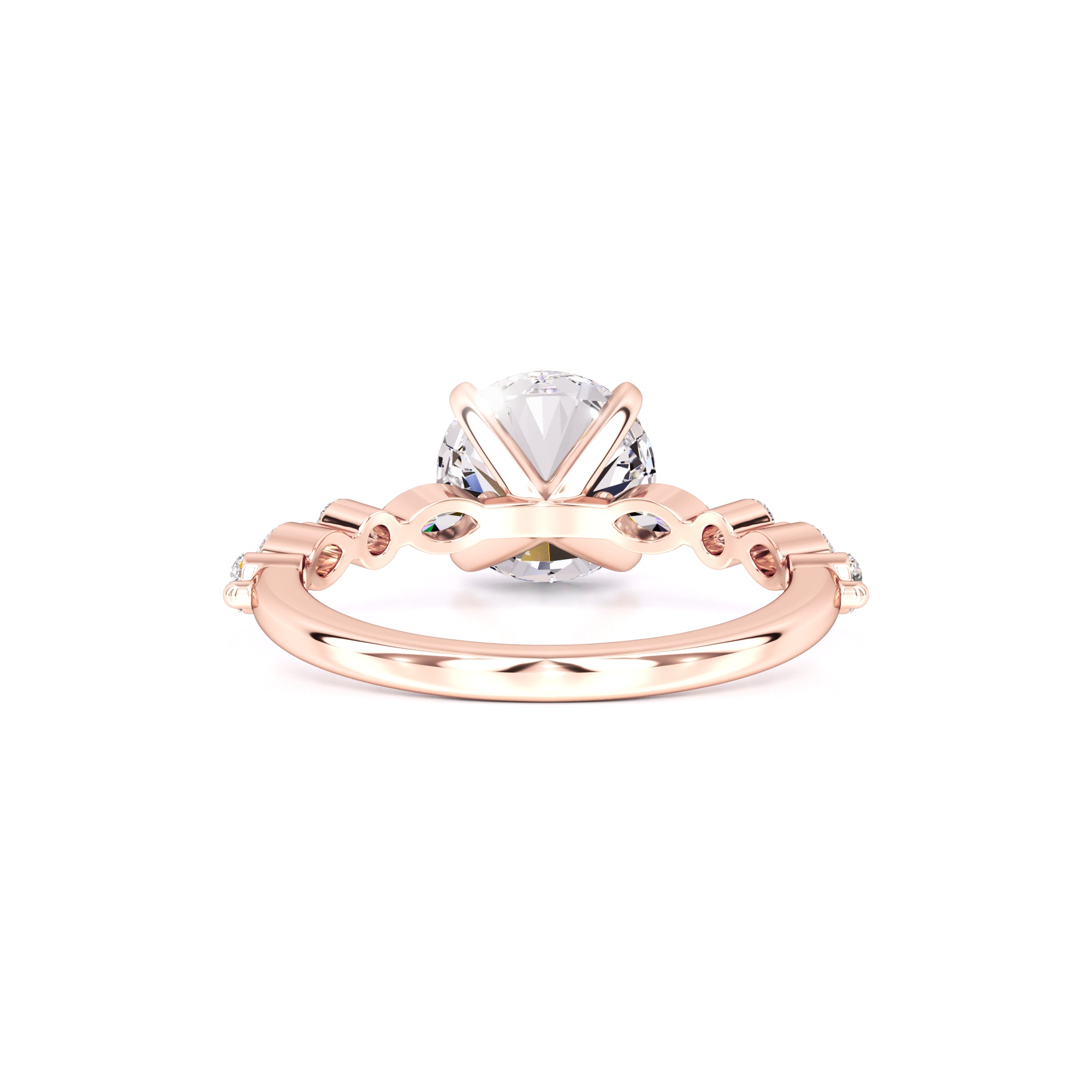 Cameron Moissanite & Lab Grown Diamond Ring | Rose Gold | 3