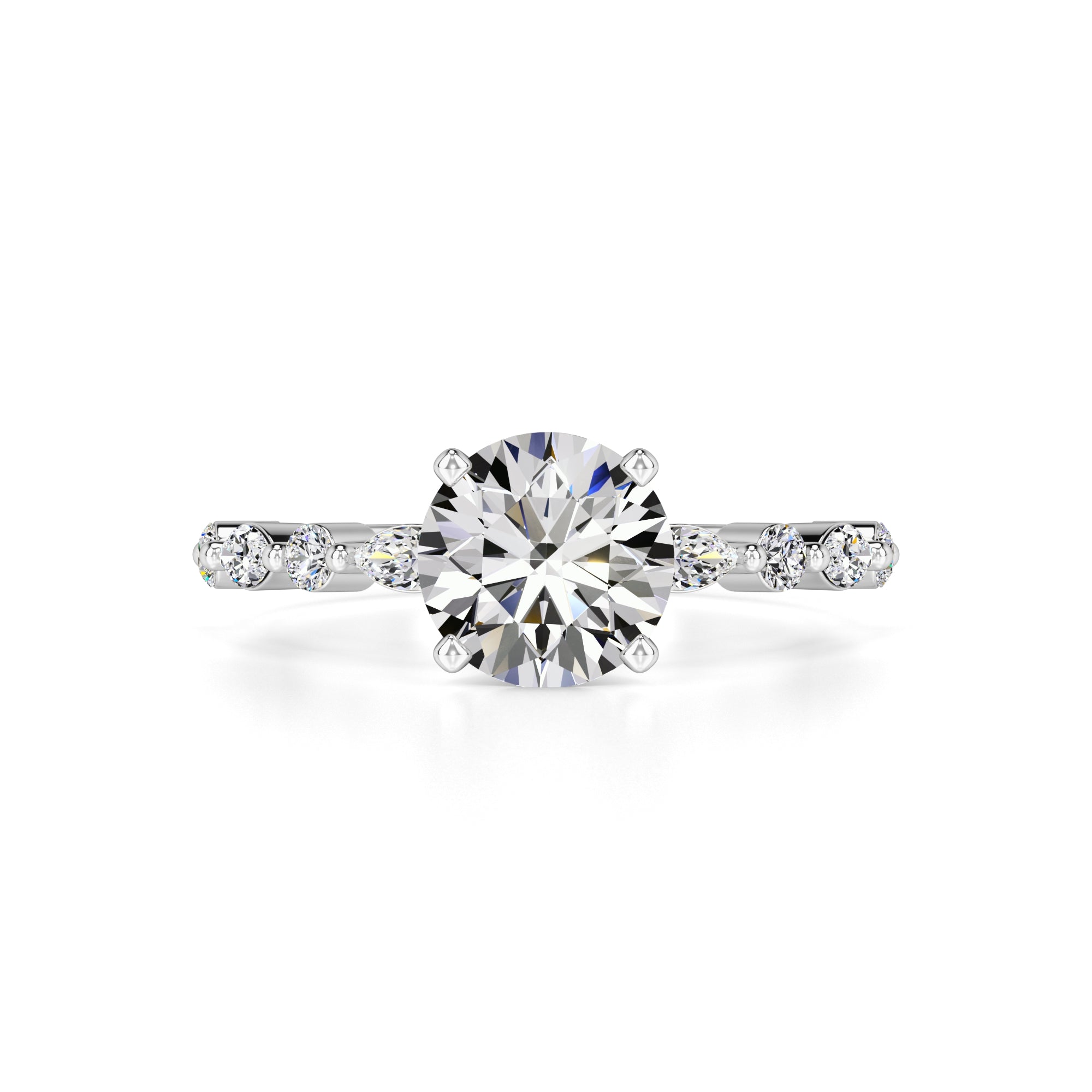Cameron Moissanite & Lab Grown Diamond Ring | White Gold | 1