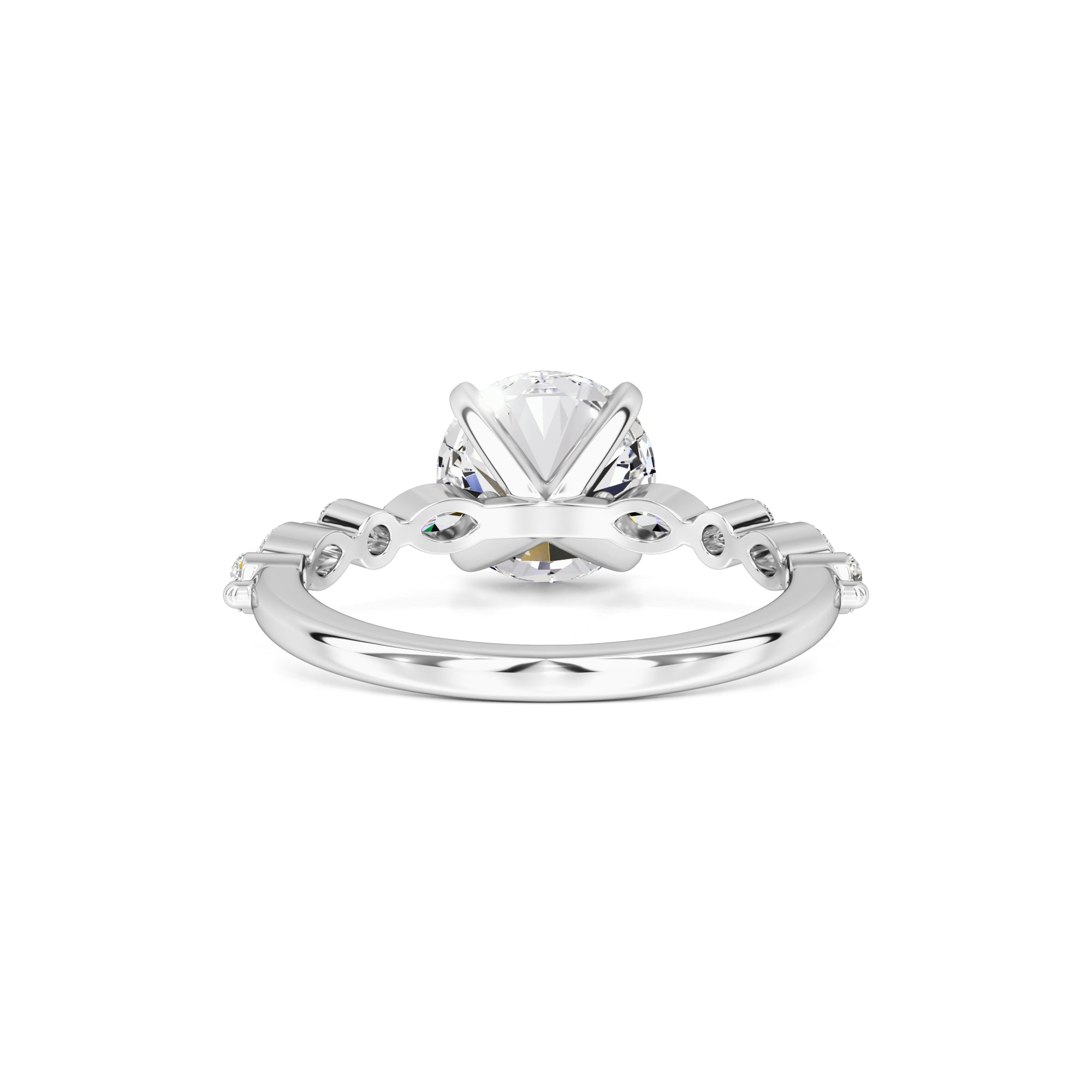 Cameron Moissanite & Lab Grown Diamond Ring | White Gold | 3
