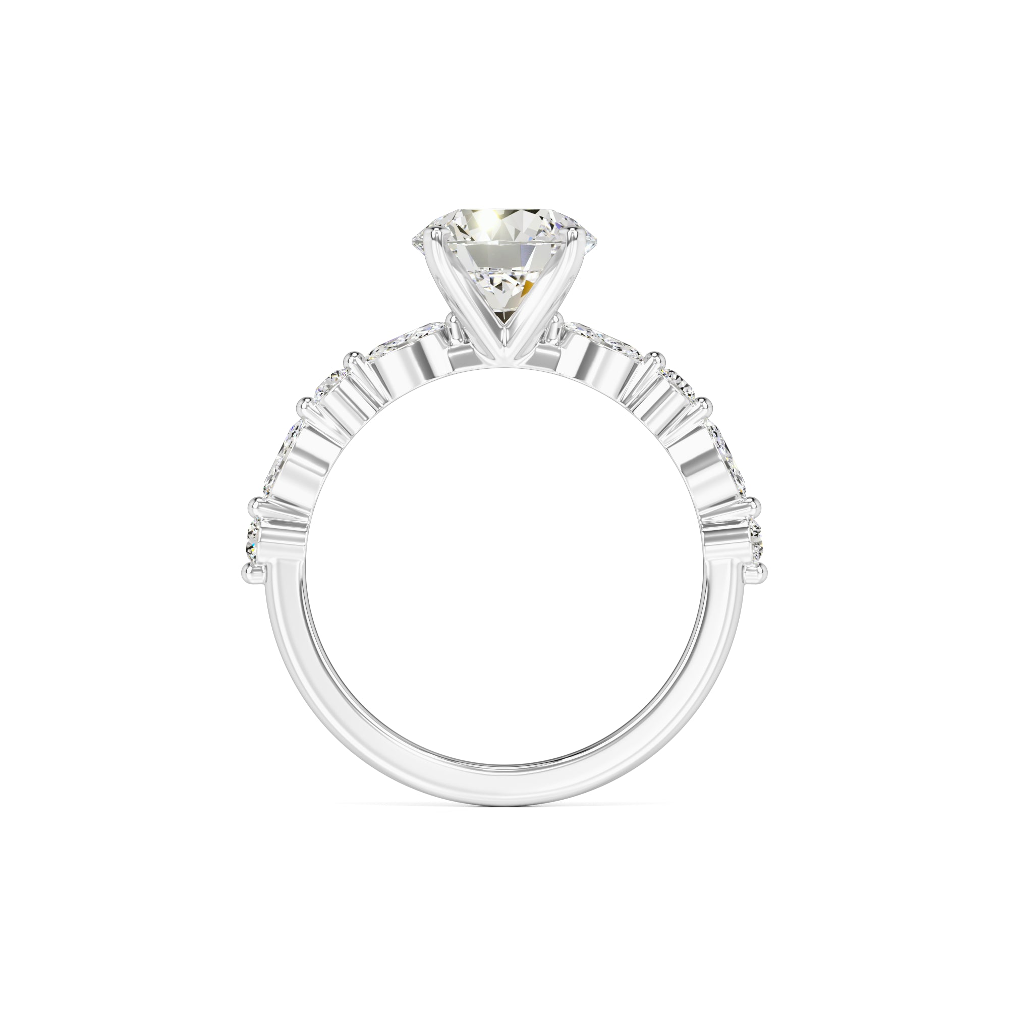 Cameron Moissanite & Lab Grown Diamond Ring | White Gold | 4