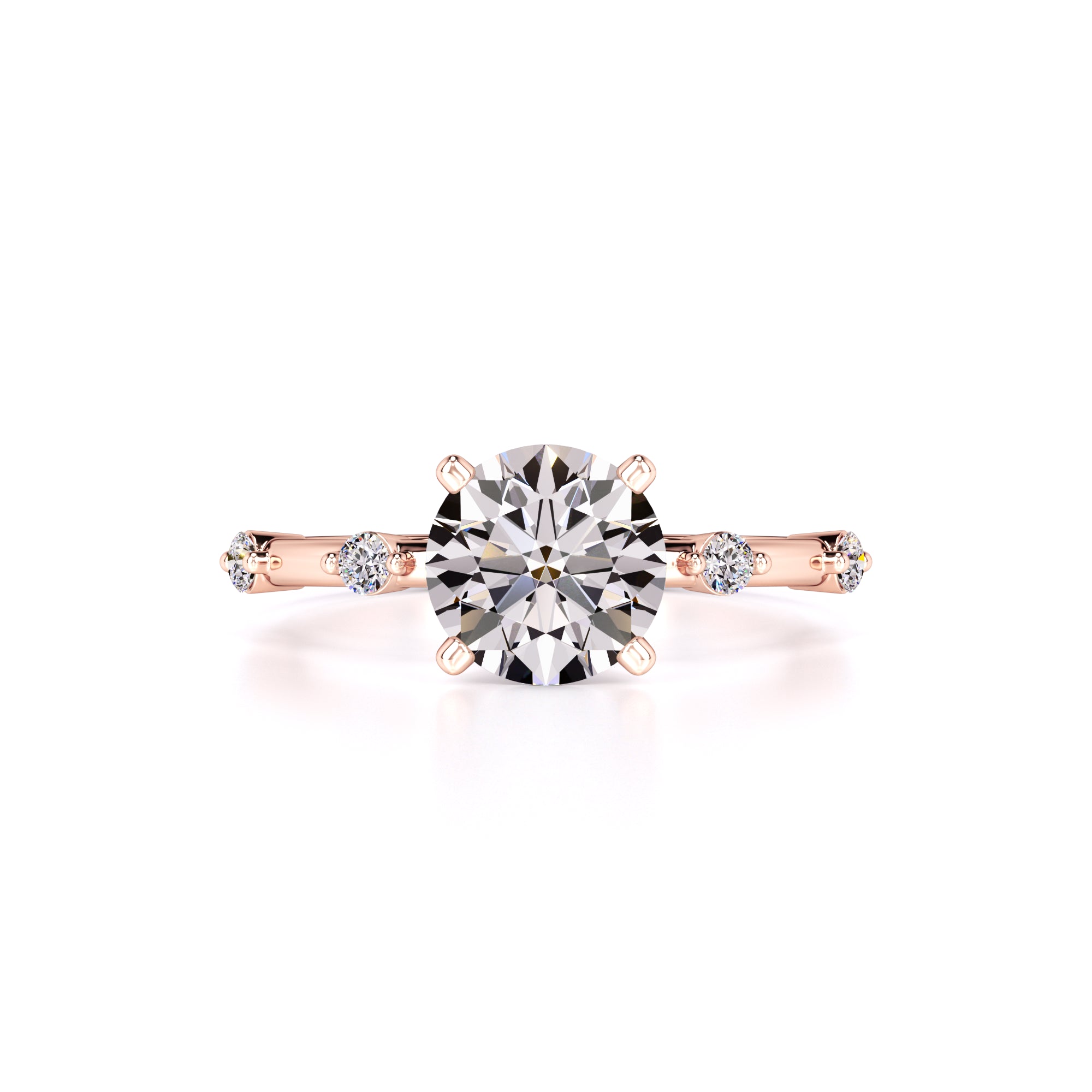 Eleanor Moissanite & Lab Grown Diamond Ring | Rose Gold | 1