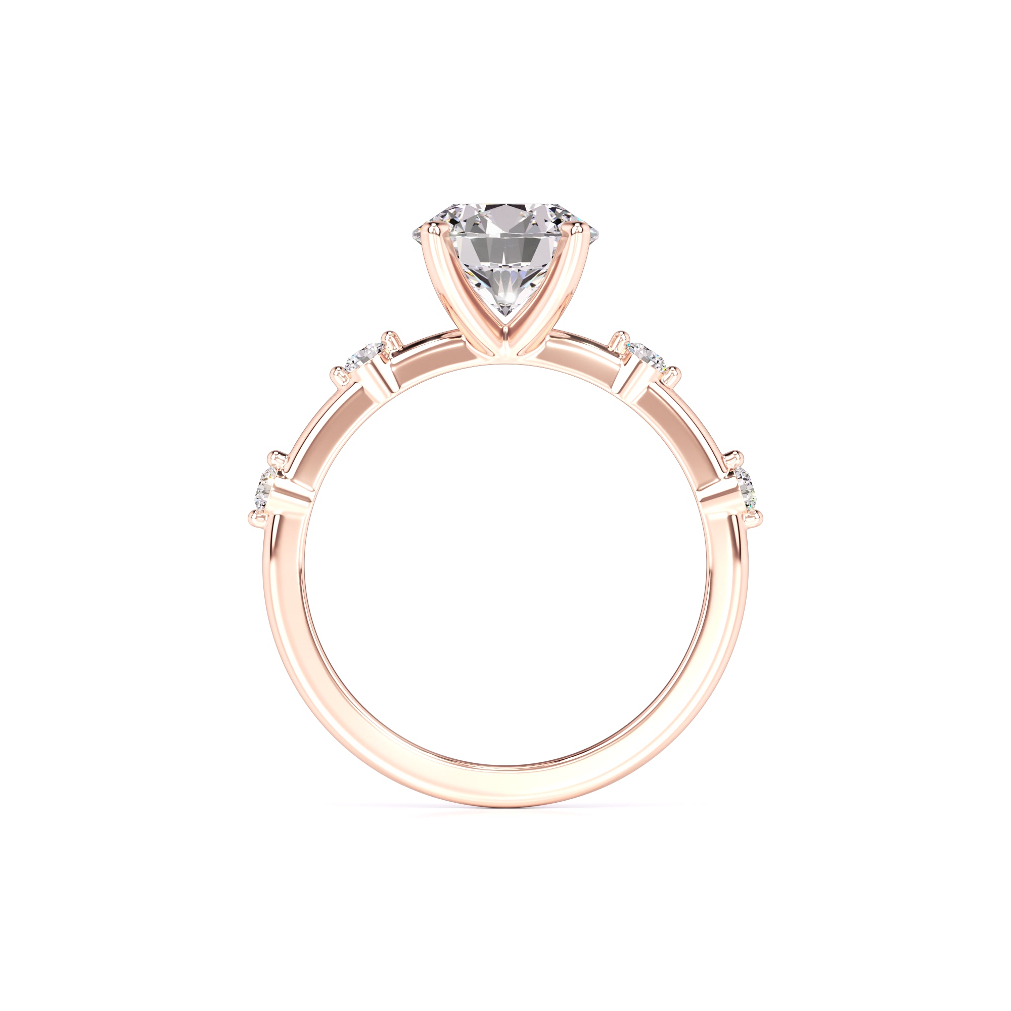Eleanor Moissanite & Lab Grown Diamond Ring | Rose Gold | 4