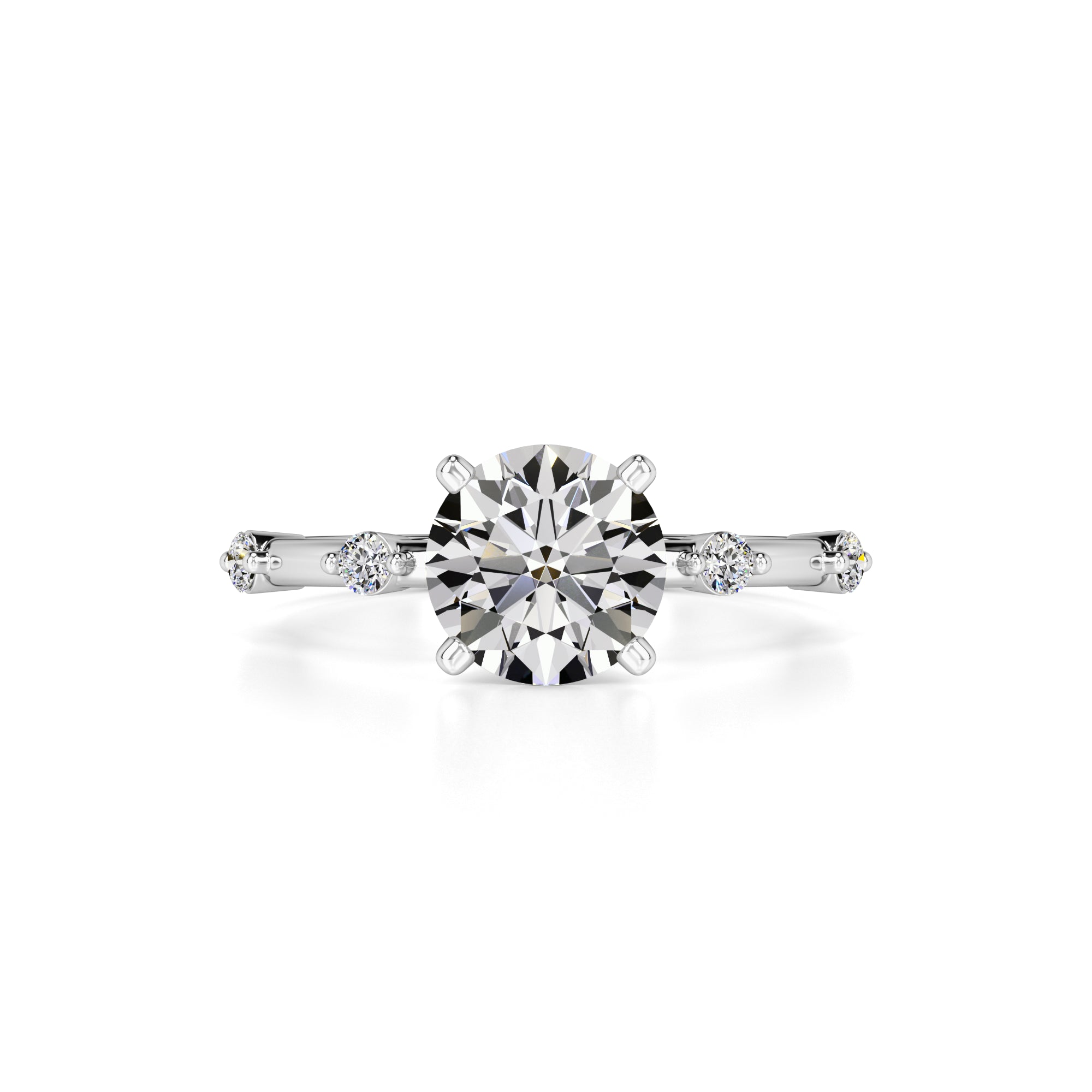 Eleanor Moissanite & Lab Grown Diamond Ring | White Gold | 1