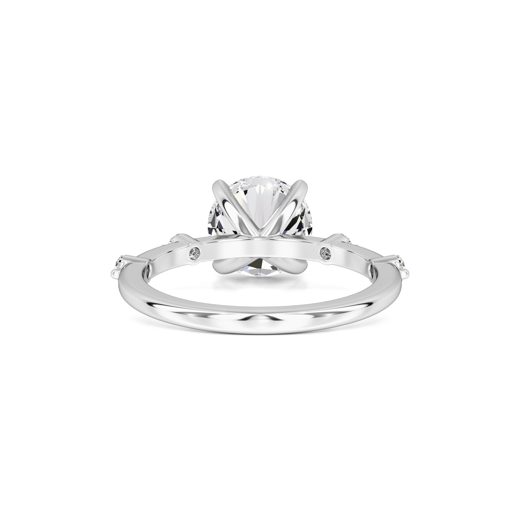 Eleanor Moissanite & Lab Grown Diamond Ring | White Gold | 3