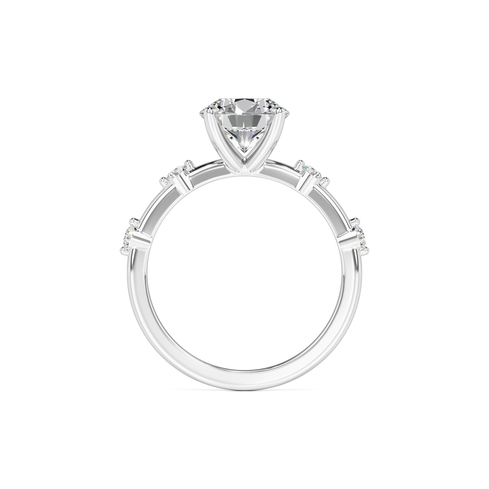 Eleanor Moissanite & Lab Grown Diamond Ring | White Gold | 4