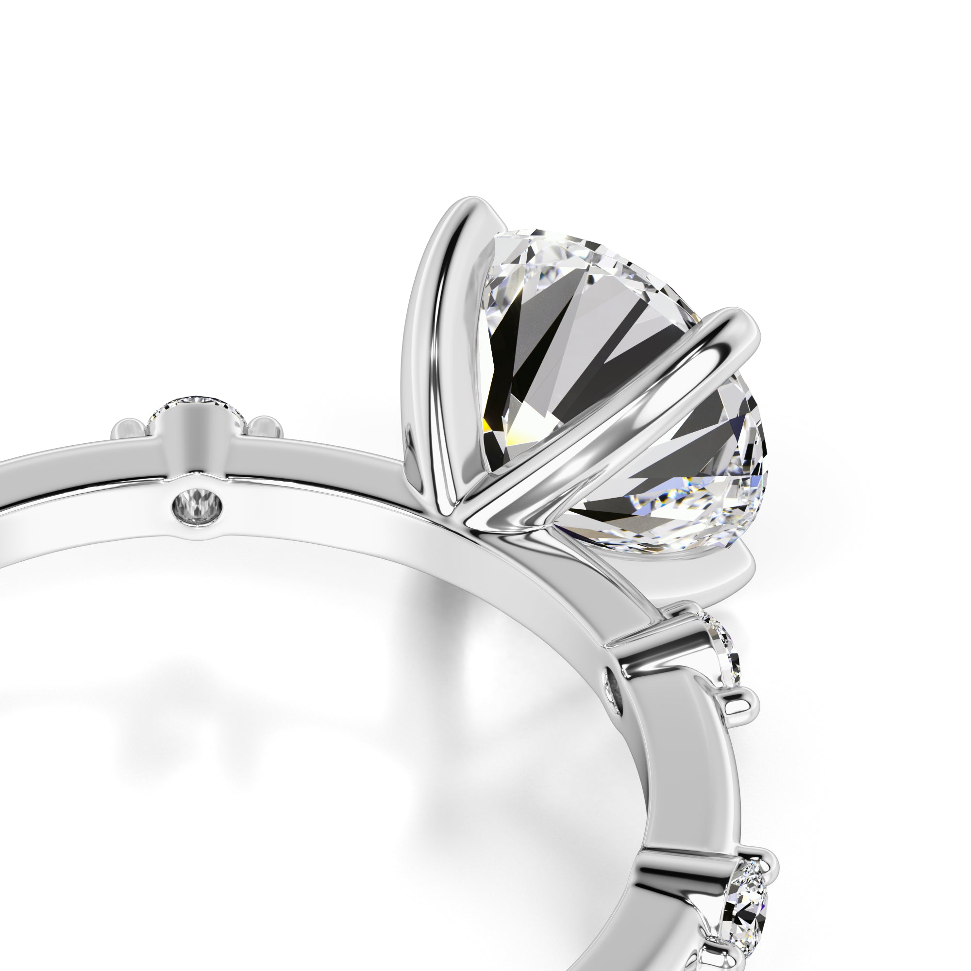 Eleanor Moissanite & Lab Grown Diamond Ring | White Gold | 2