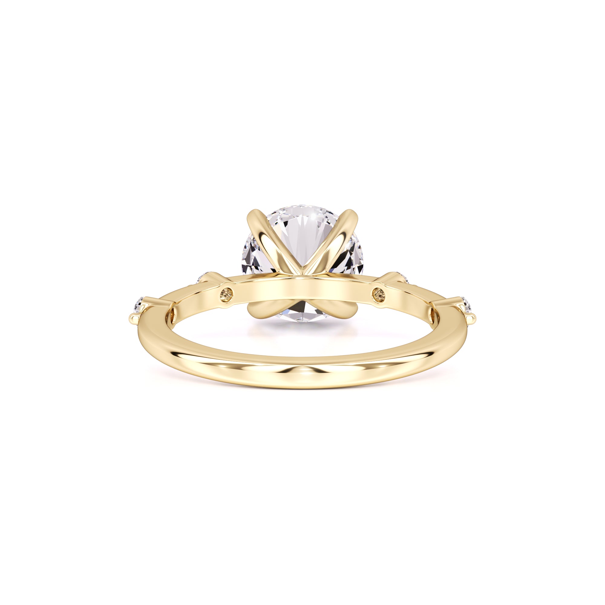 Eleanor Moissanite & Lab Grown Diamond Ring | Yellow Gold | 3