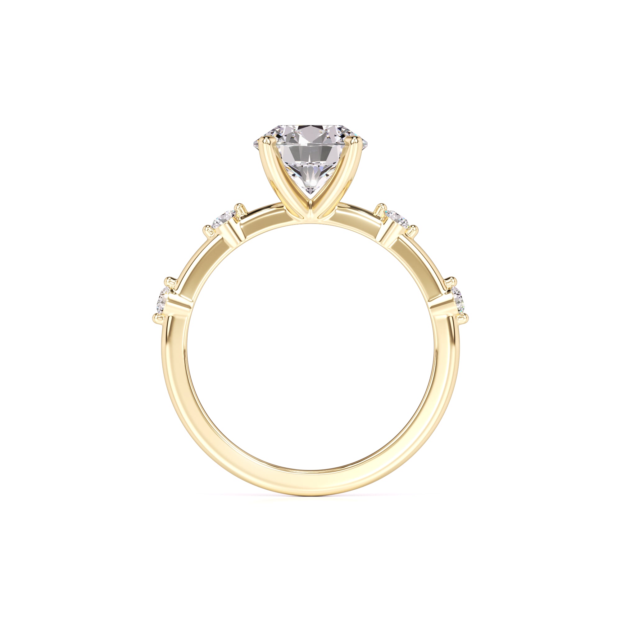 Eleanor Moissanite & Lab Grown Diamond Ring | Yellow Gold | 4