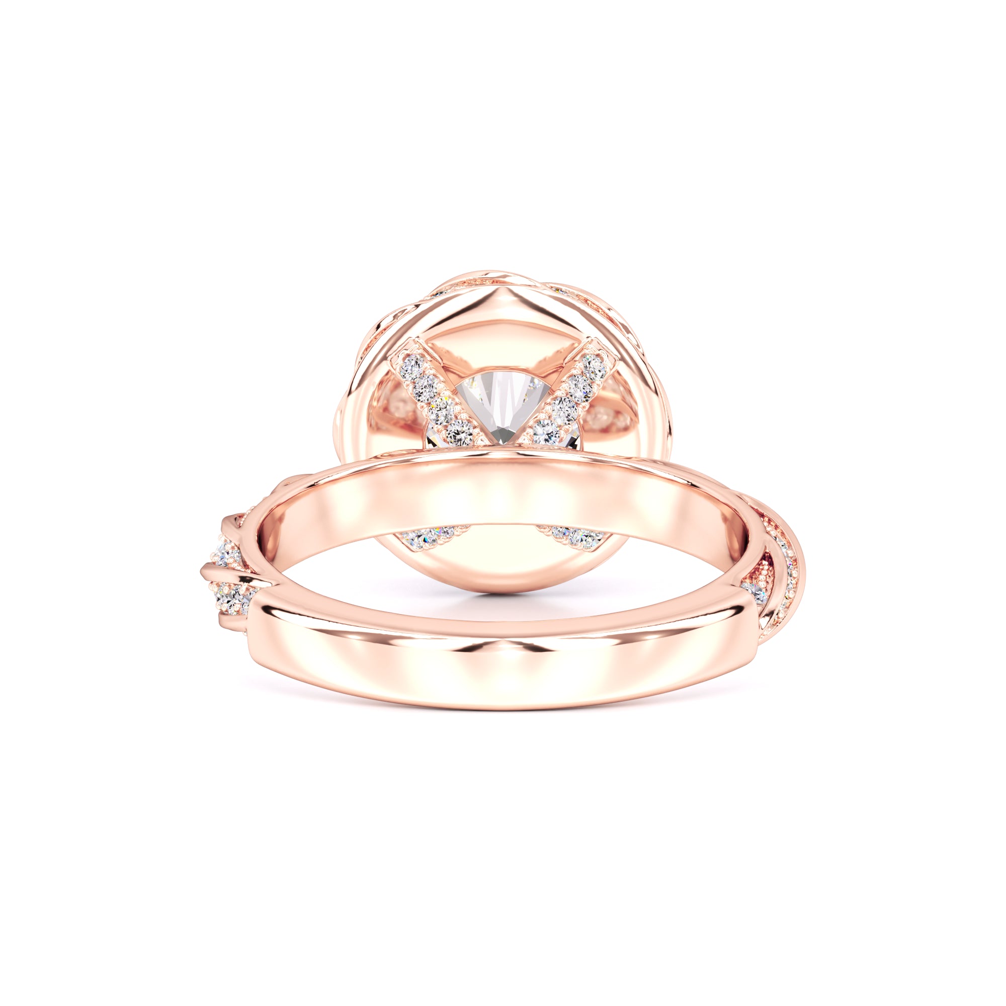 Lillian Moissanite & Lab Grown Diamond Ring | Rose Gold | 3