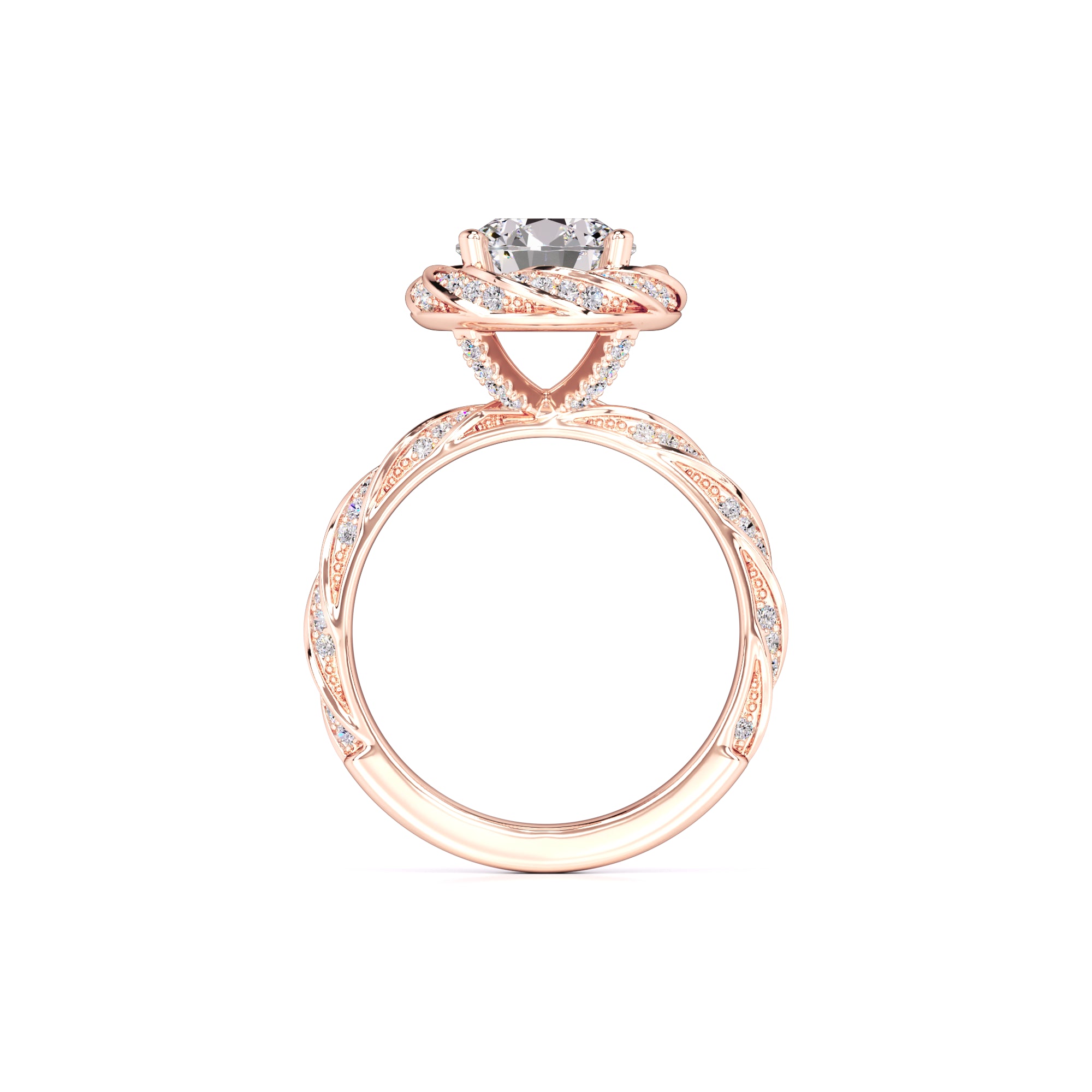 Lillian Moissanite & Lab Grown Diamond Ring | Rose Gold | 4
