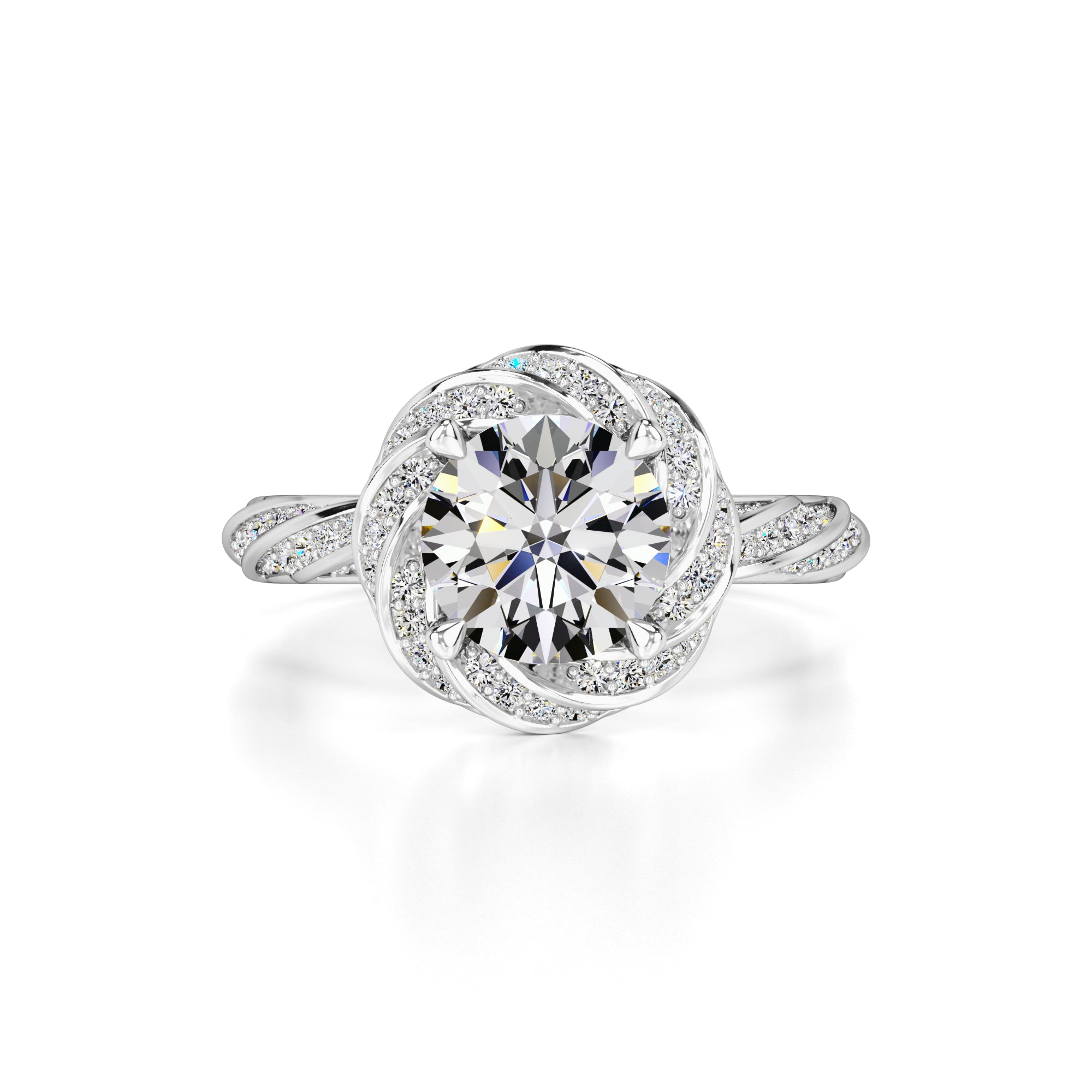 Lillian Moissanite & Lab Grown Diamond Ring | White Gold | 1