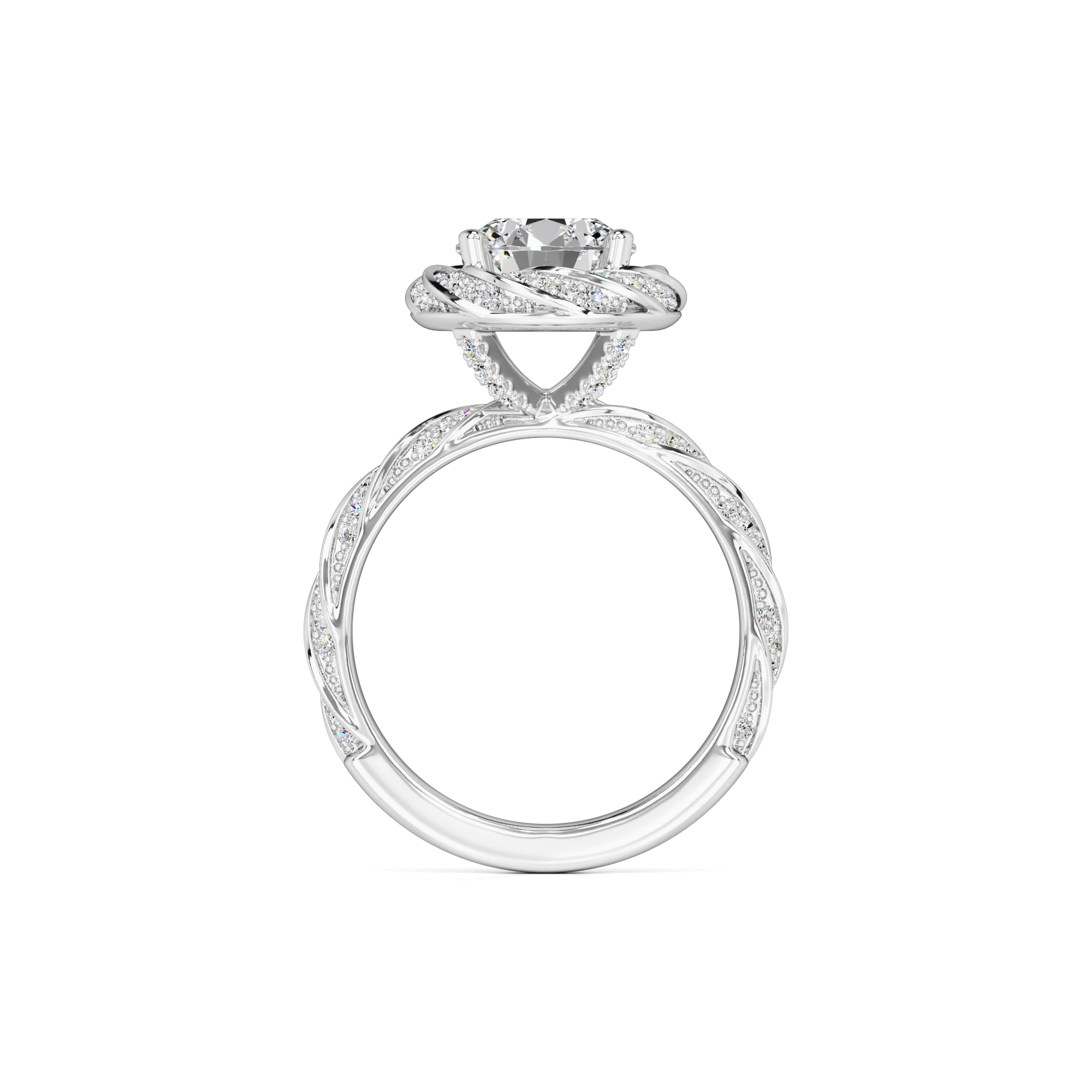 Lillian Moissanite & Lab Grown Diamond Ring | White Gold | 4