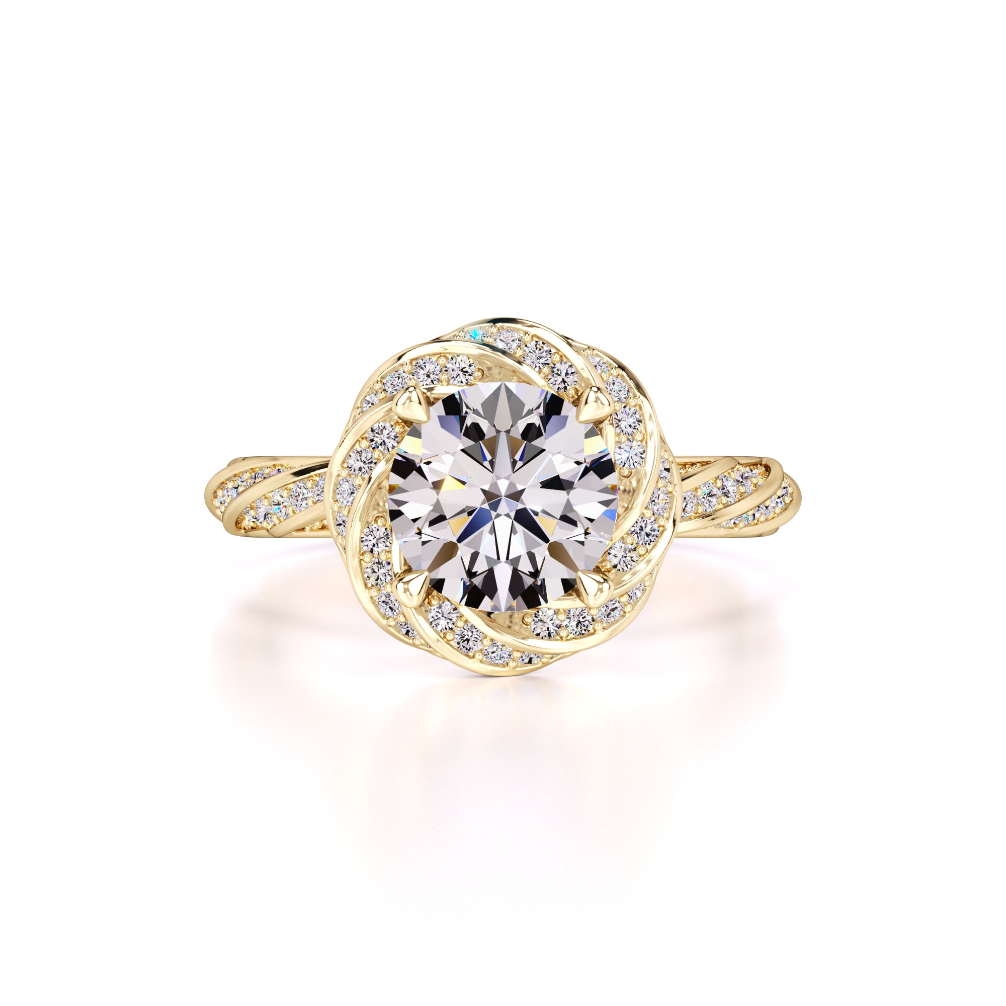 Lillian Moissanite & Lab Grown Diamond Ring | Yellow Gold | 1